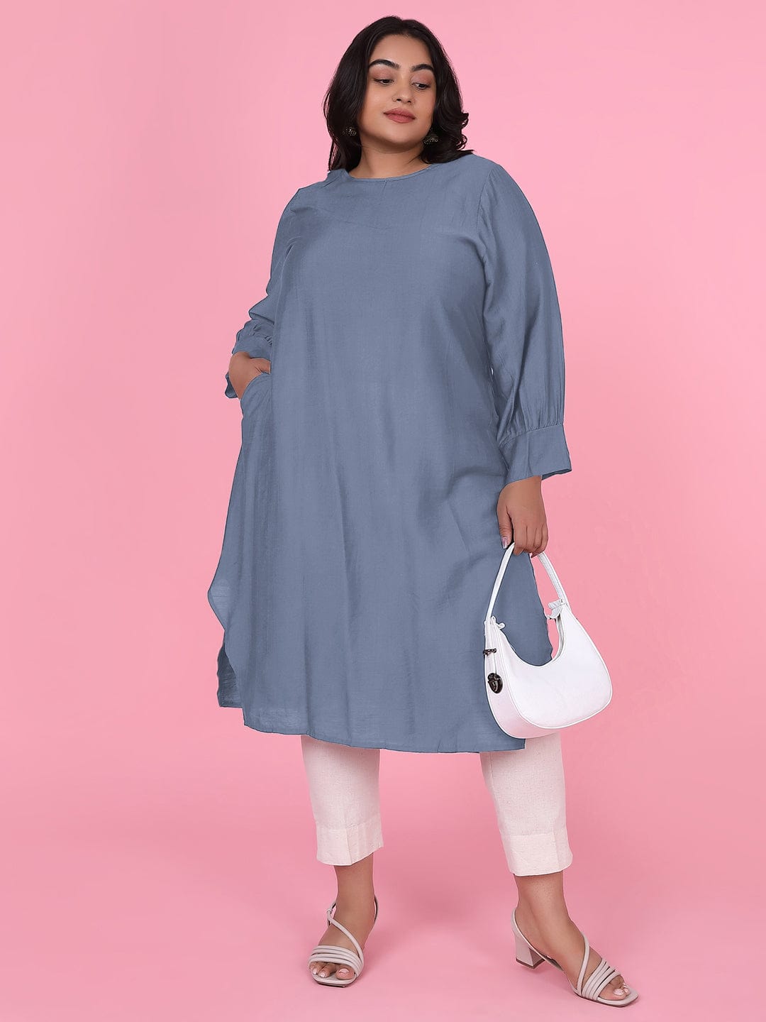 Women's Straight Blue Kurta