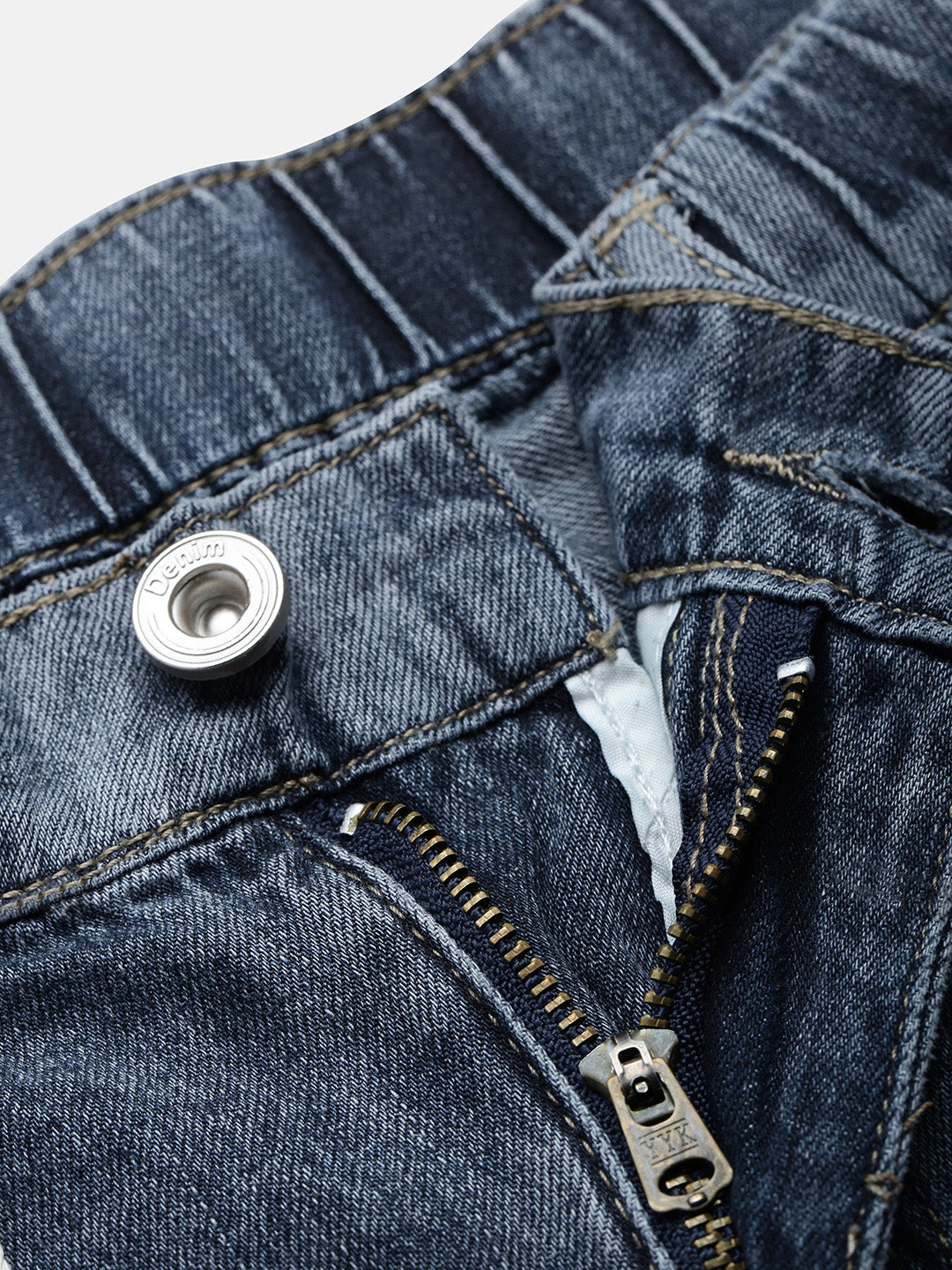 Men's Blue Relaxed Fit Jeans with Drawstrings