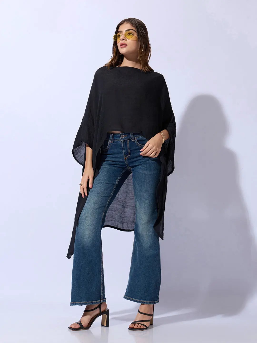 Women's Black Boat Neck Longline Top - Uncategorized from SHOWOFFFF