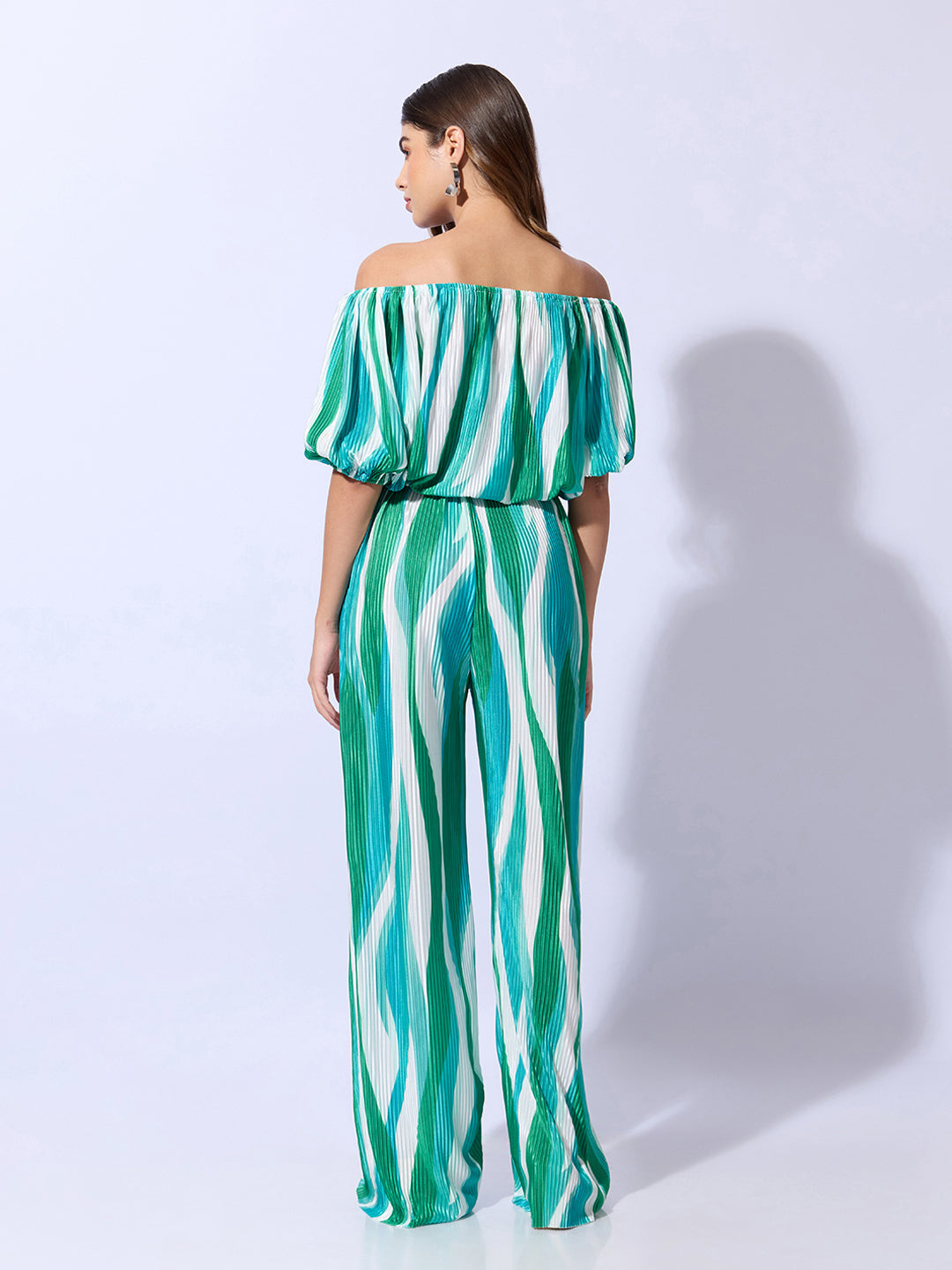 Women's Printed Green Casual Co-Ords Set