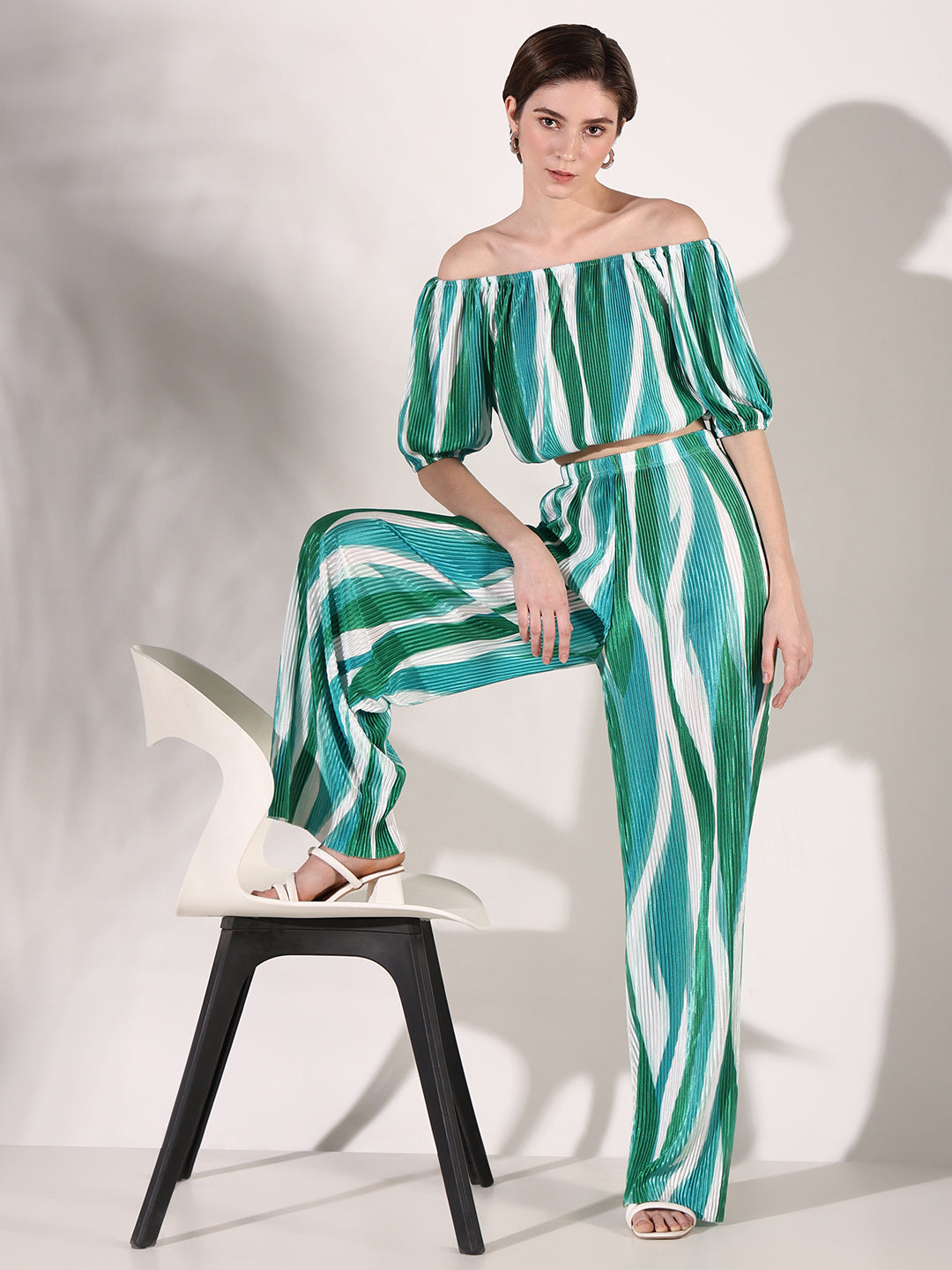 Women Printed Green Co Ords Set