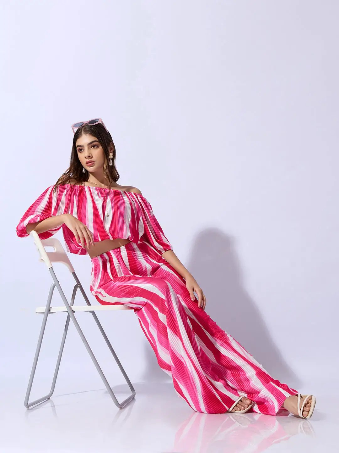 Women's Printed Pink Cotton Co-Ords Set