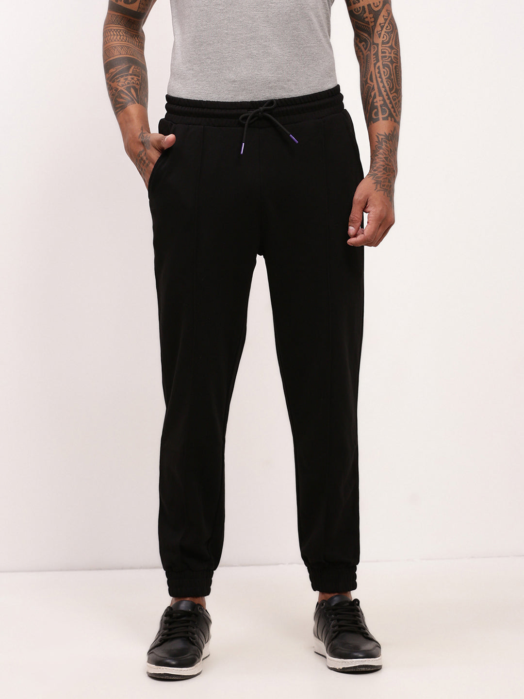 Men Black Solid Joggers