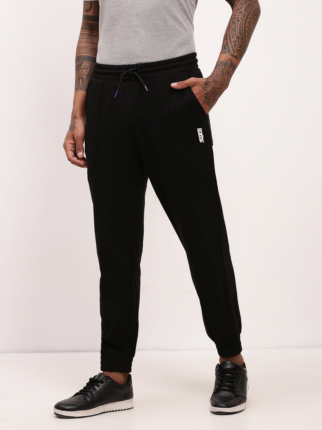 Men Black Solid Joggers