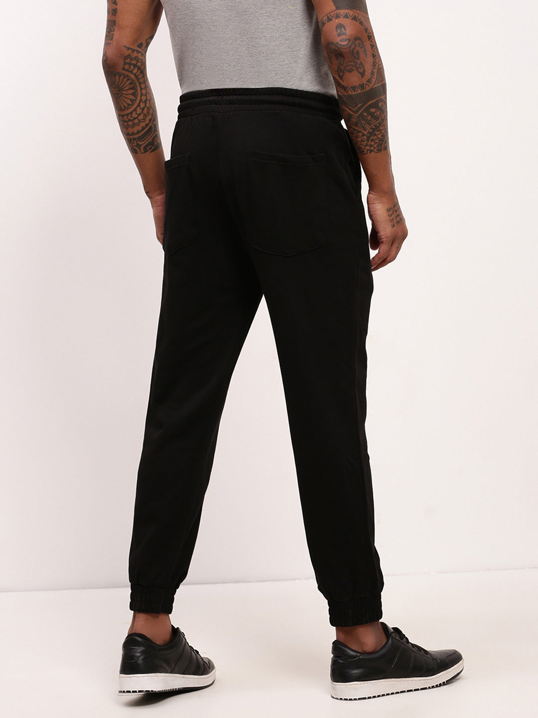 Men Black Solid Joggers