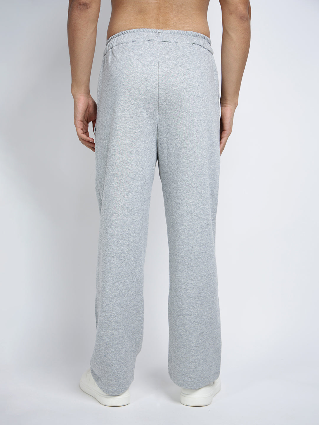 Men's Grey Relaxed Fit Elasticated Waist Drawstring Trousers