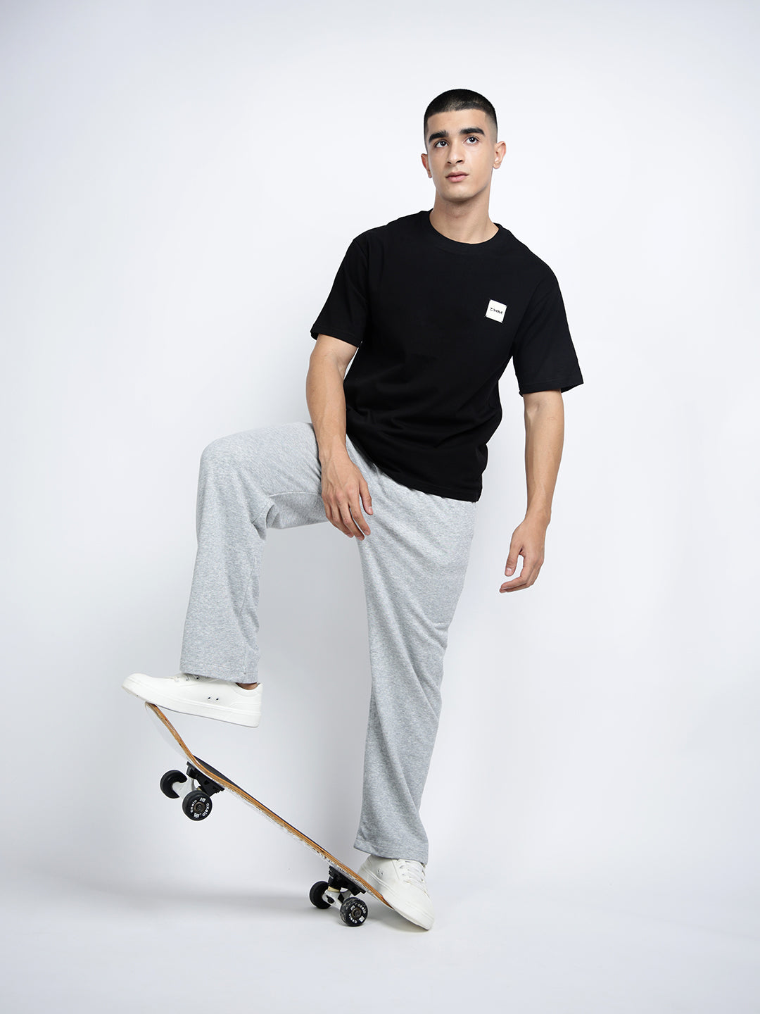 Men's Grey Relaxed Fit Elasticated Waist Drawstring Trousers