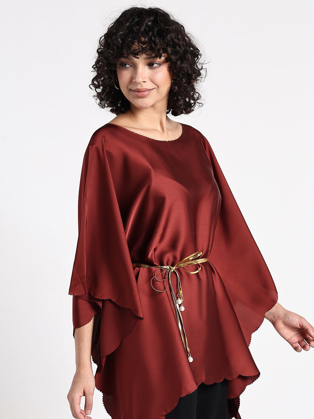 Women's Maroon Kaftan Top