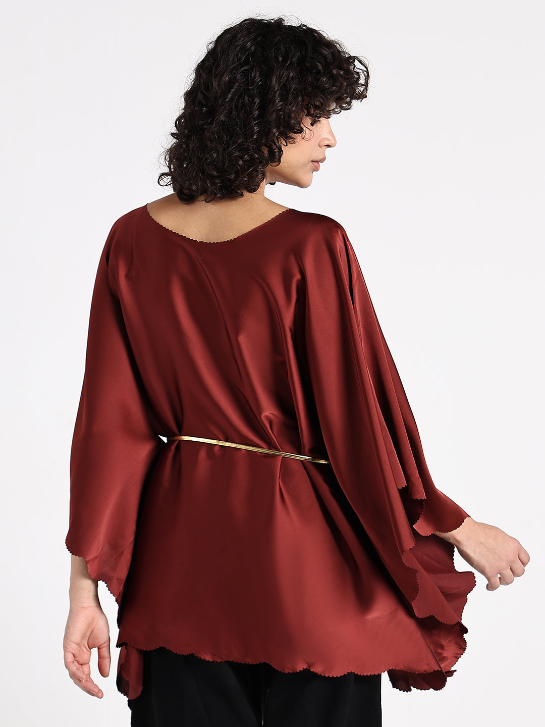 Women's Maroon Kaftan Top
