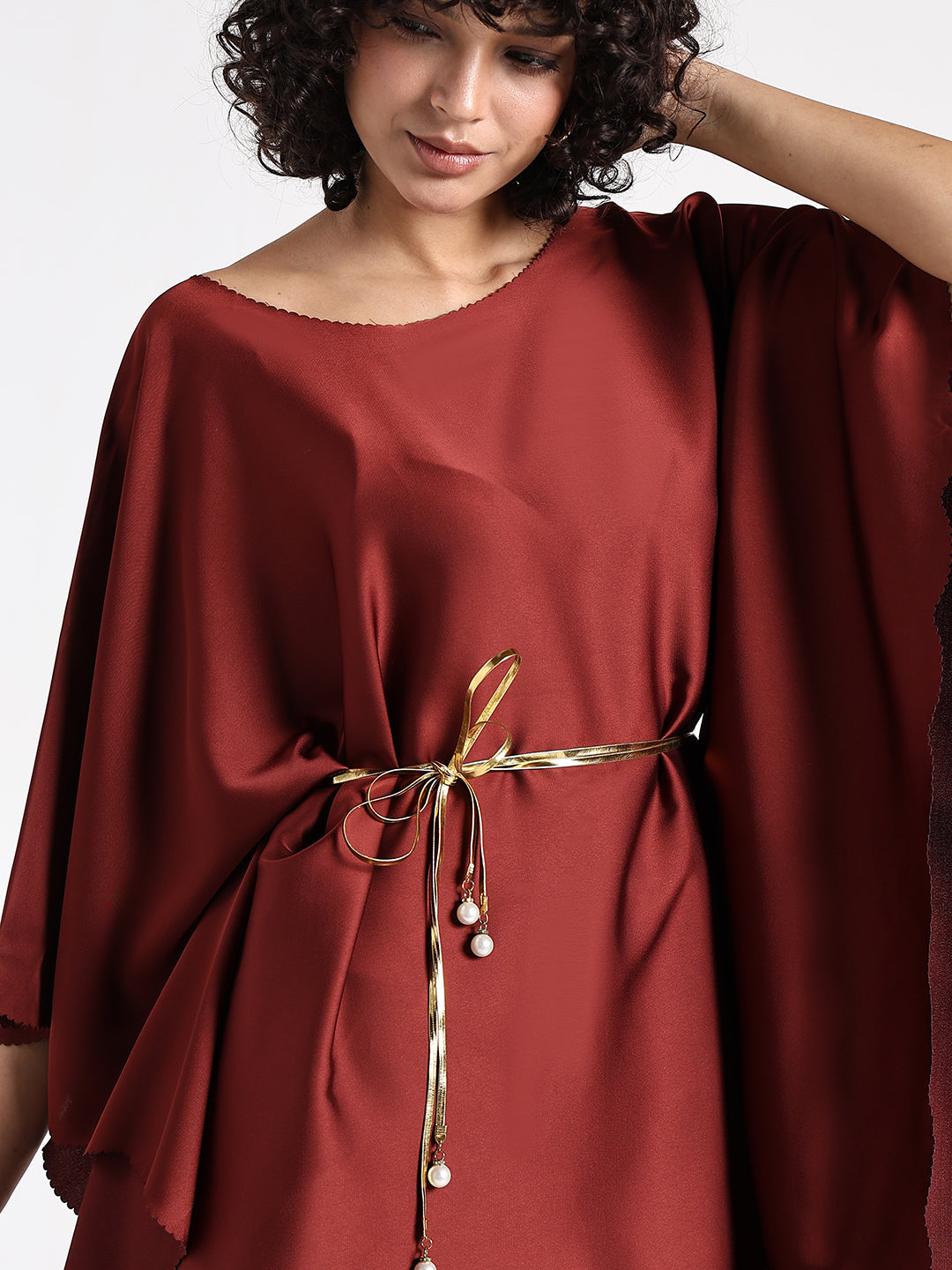 Women's Maroon Kaftan Top