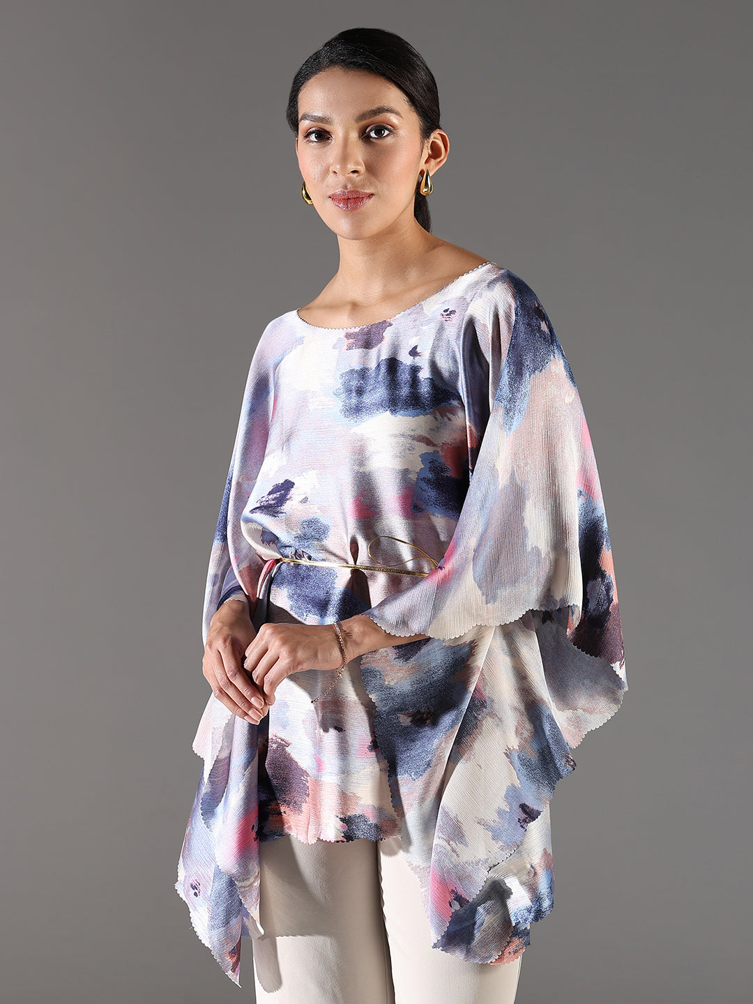 Women Grey Abstract Top