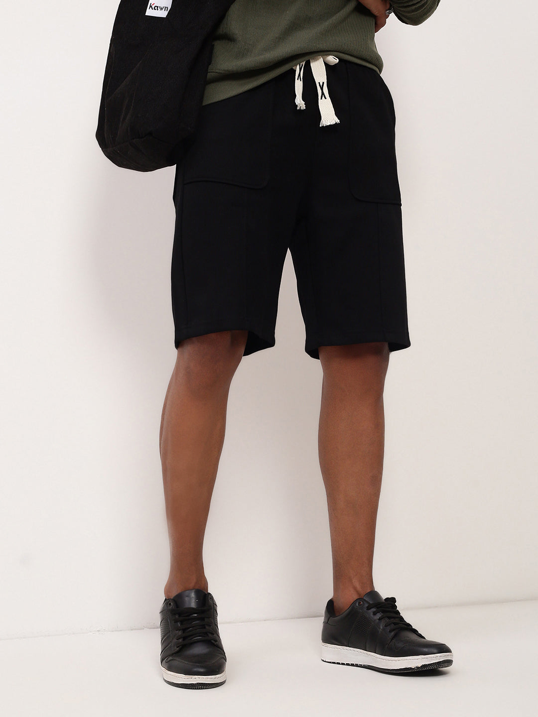 Men Black Solid Shorts