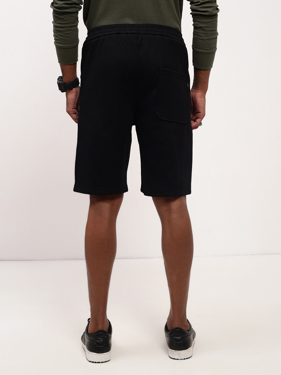 Men Black Solid Shorts