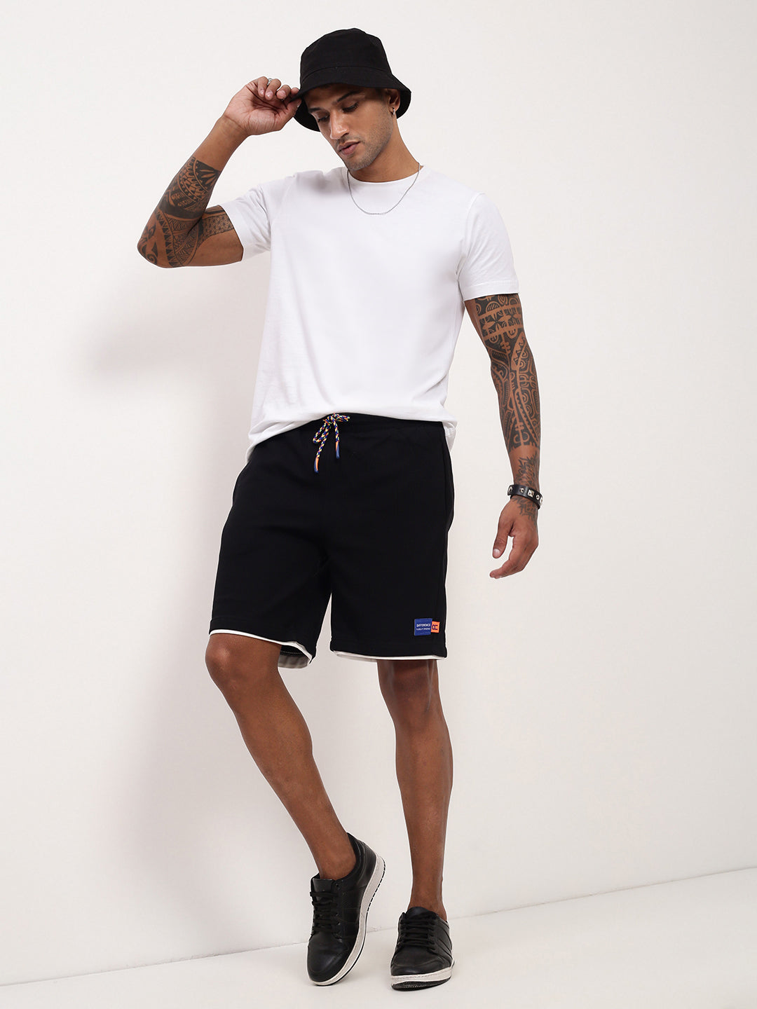 Men Black Solid Shorts