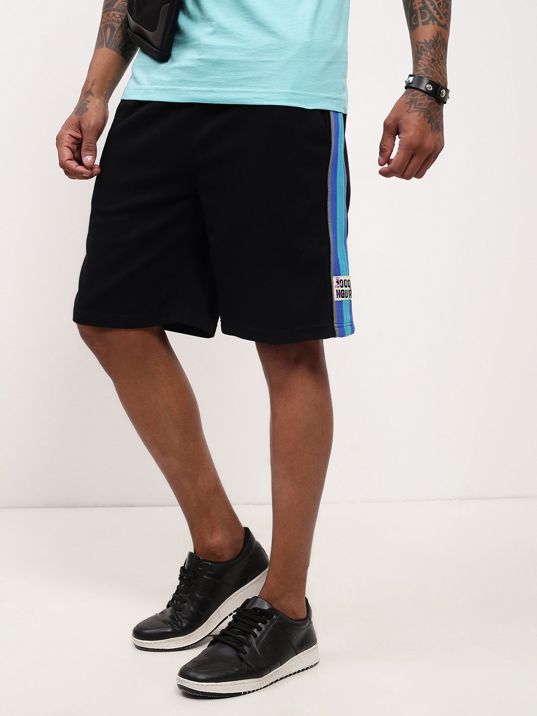 Men Black Solid Shorts