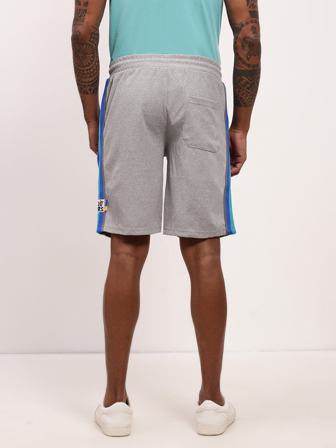 Men Grey Solid Shorts