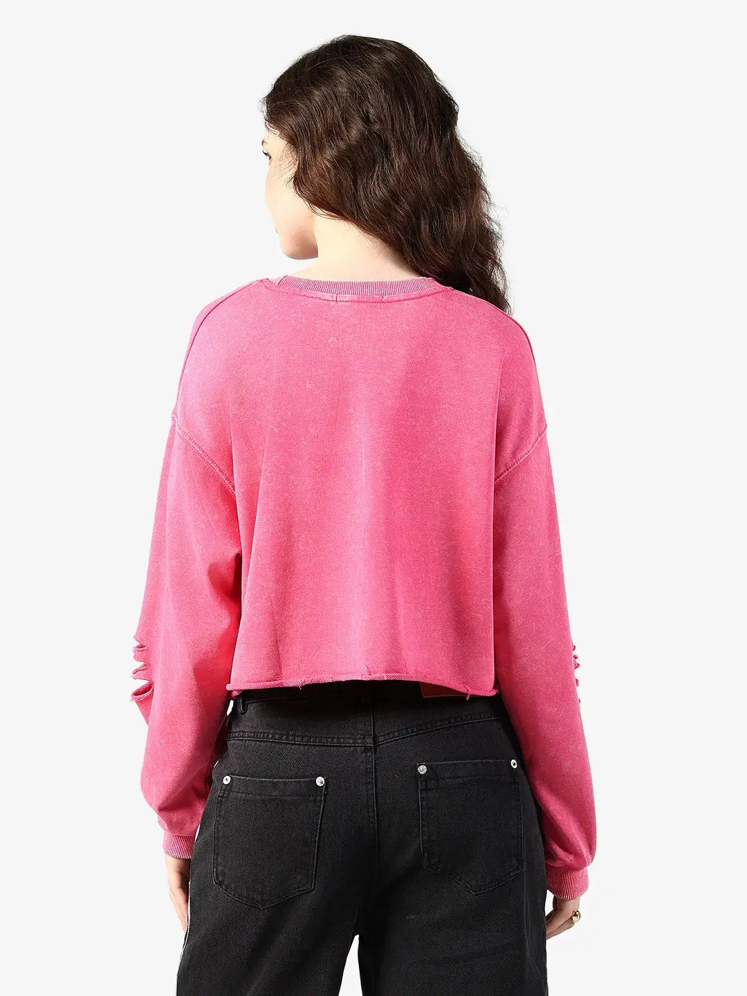 Women's Typography Pink Distressed Top - from SHOWOFFFF