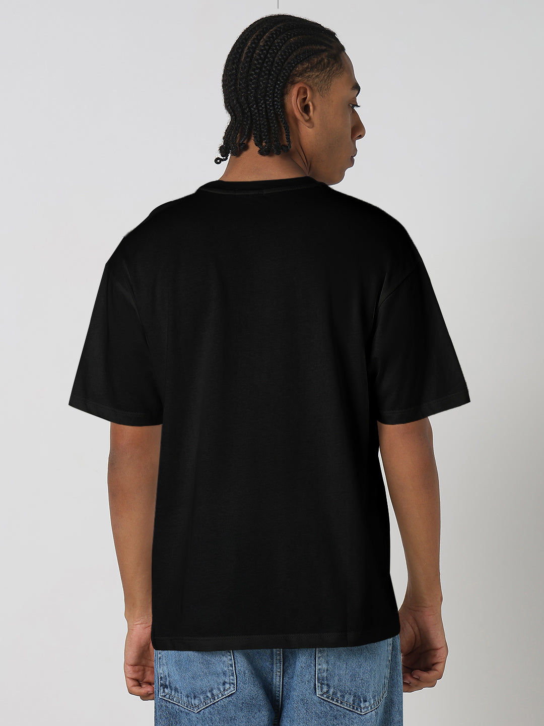 Men's Typography Printed Black Regular Fit T-Shirt