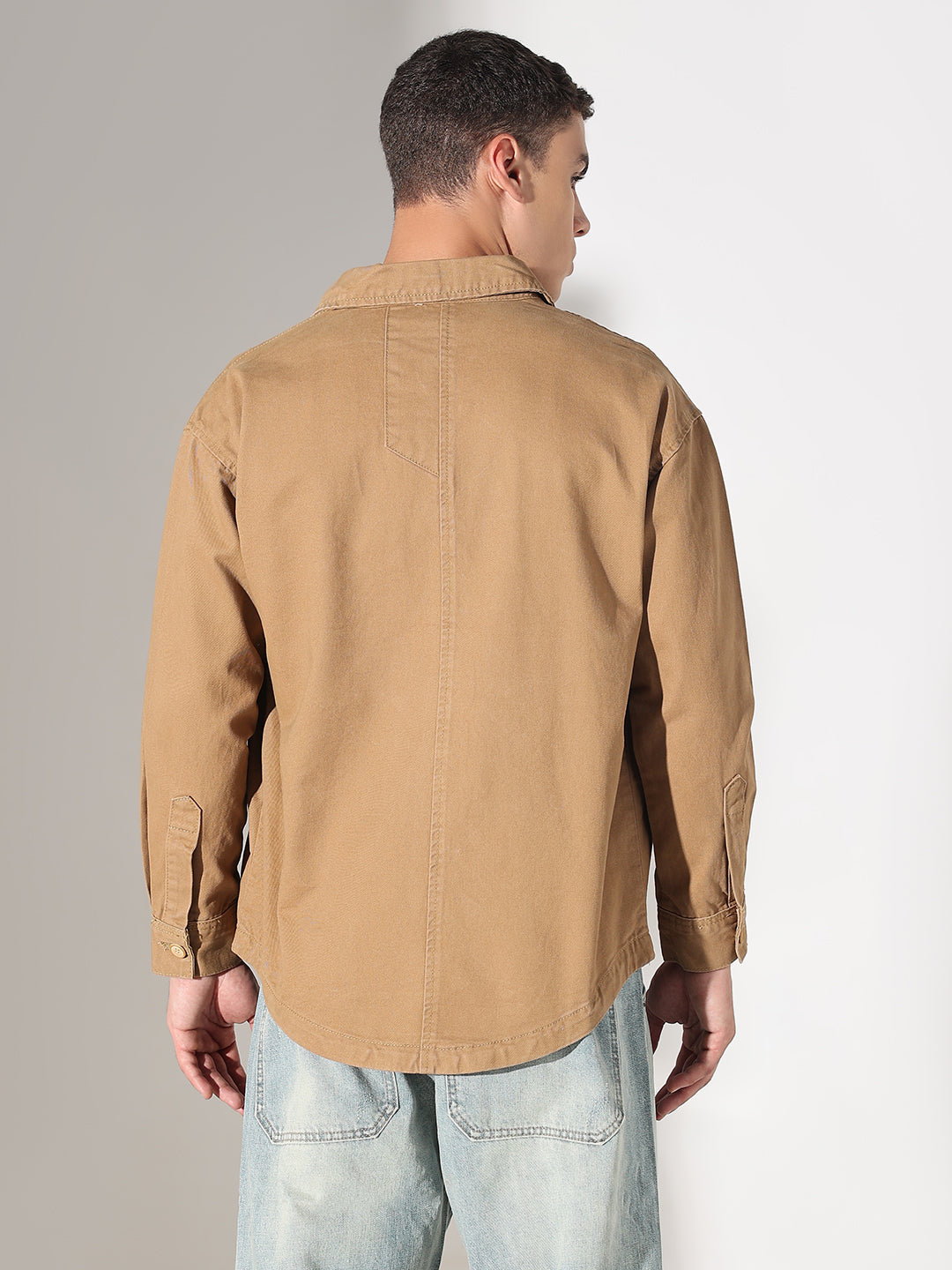 Men's Brown Button Down Shacket