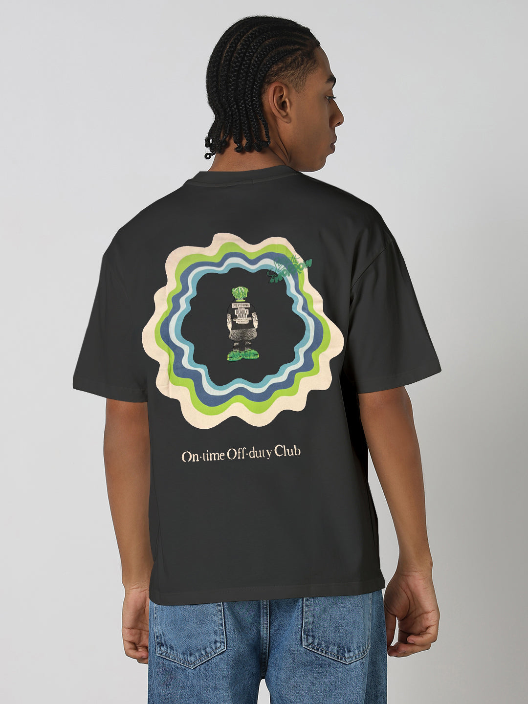 Men's Printed Grey Relaxed Fit T-Shirt