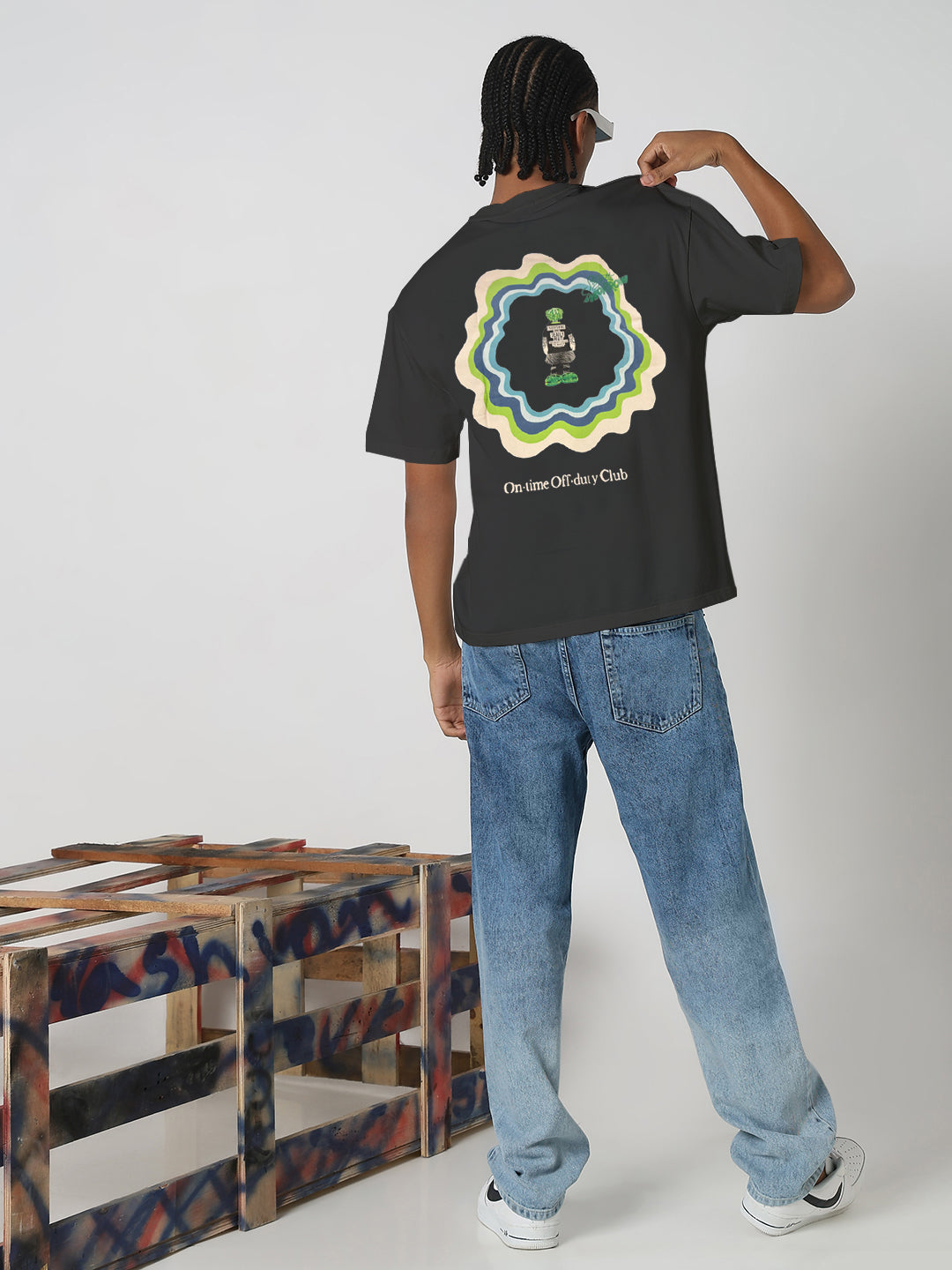 Men's Printed Grey Relaxed Fit T-Shirt