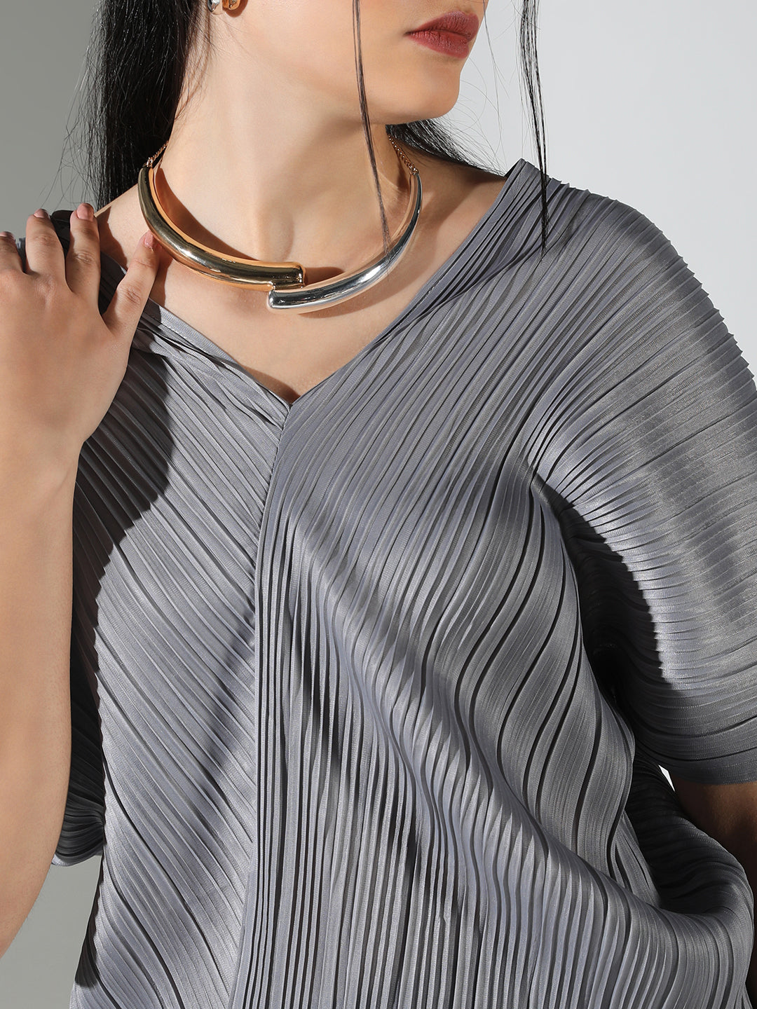 Women Grey Solid Top