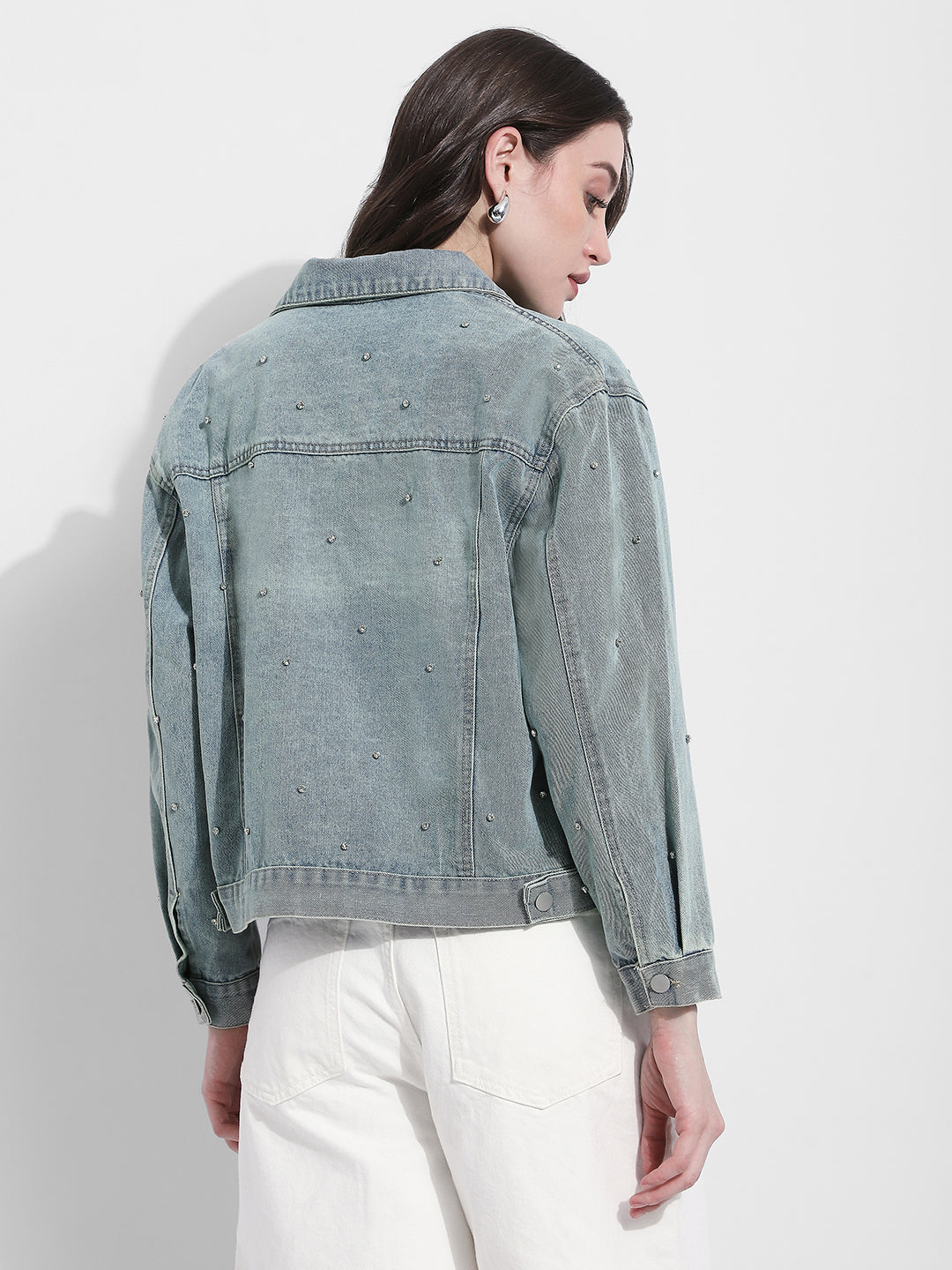 Women's Embellished Blue Denim Jacket