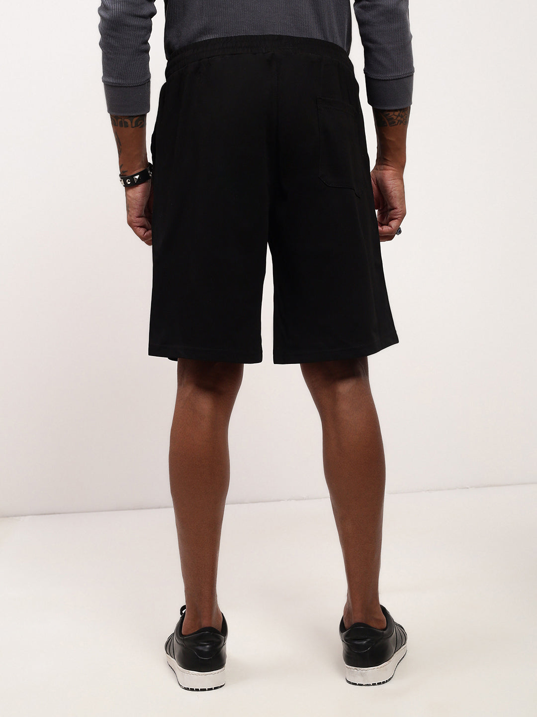 Men Black Solid Shorts