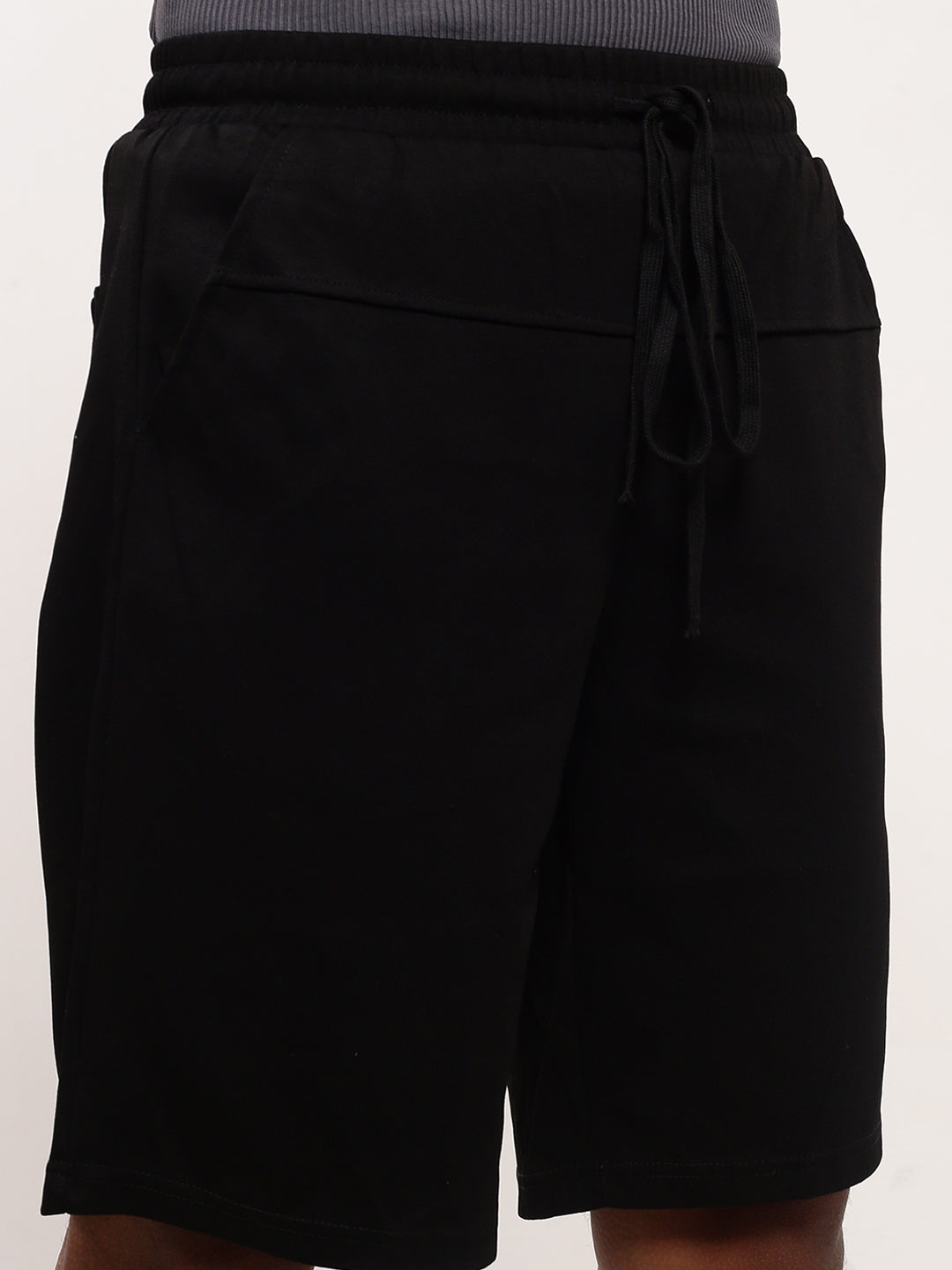 Men Black Solid Shorts