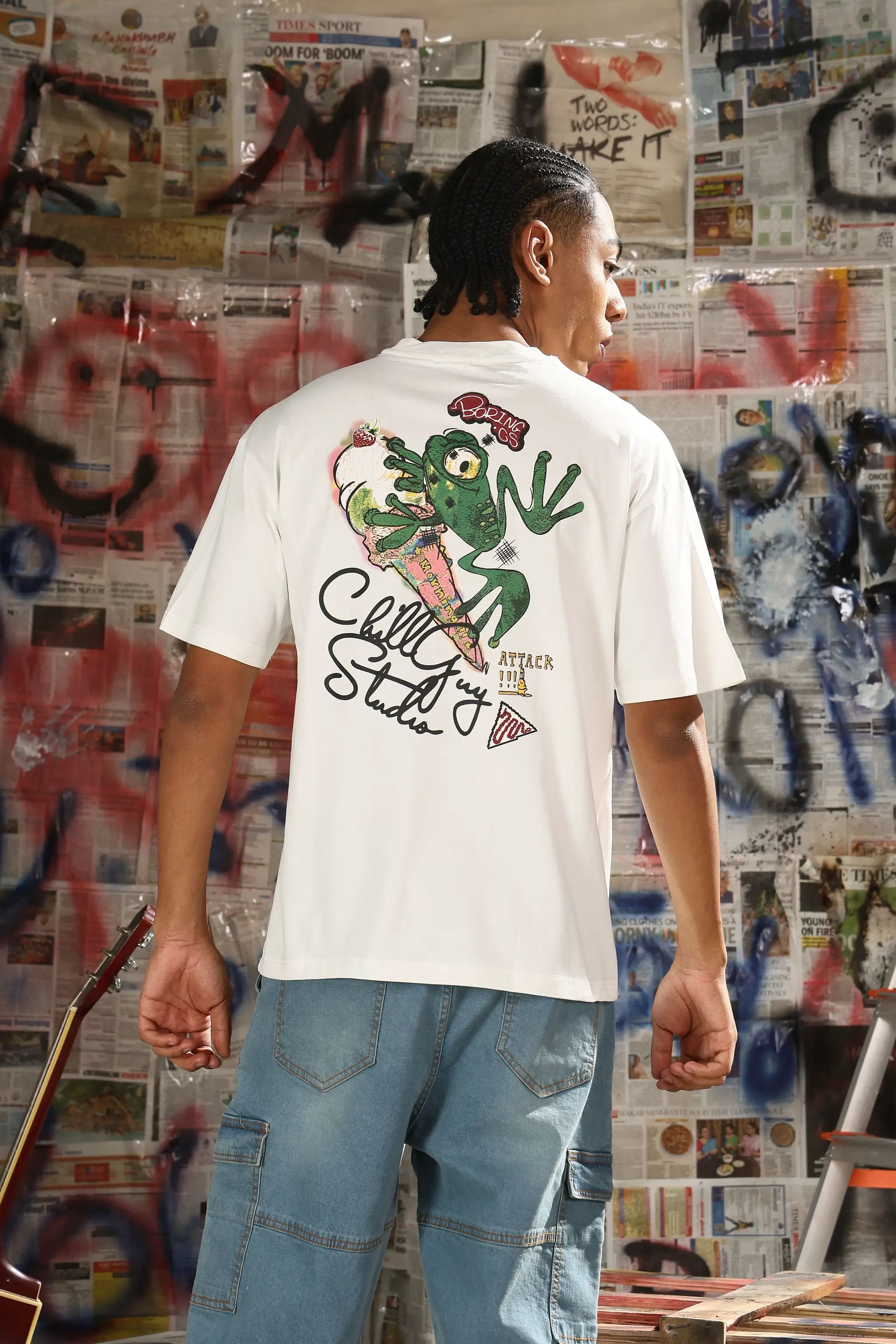 Men's Casual White Graphic printed Relaxed Fit T-Shirt - from SHOWOFFFF