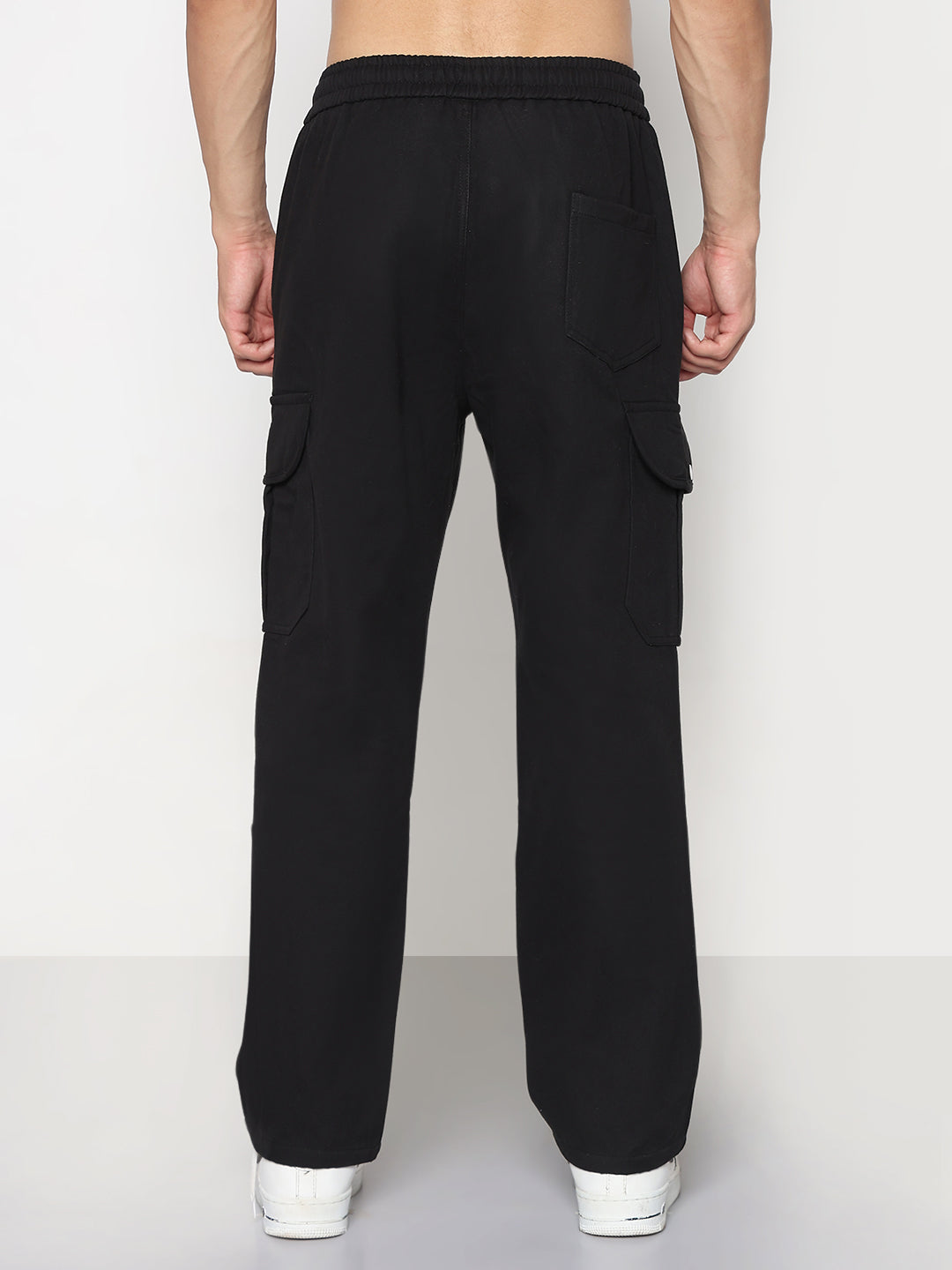 Men's Black Relaxed Fit Cargos