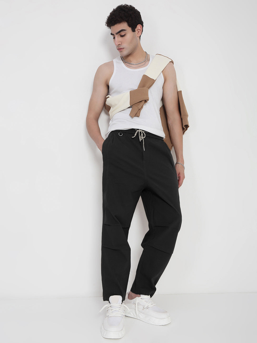 Men's Black Relaxed Fit Trouser