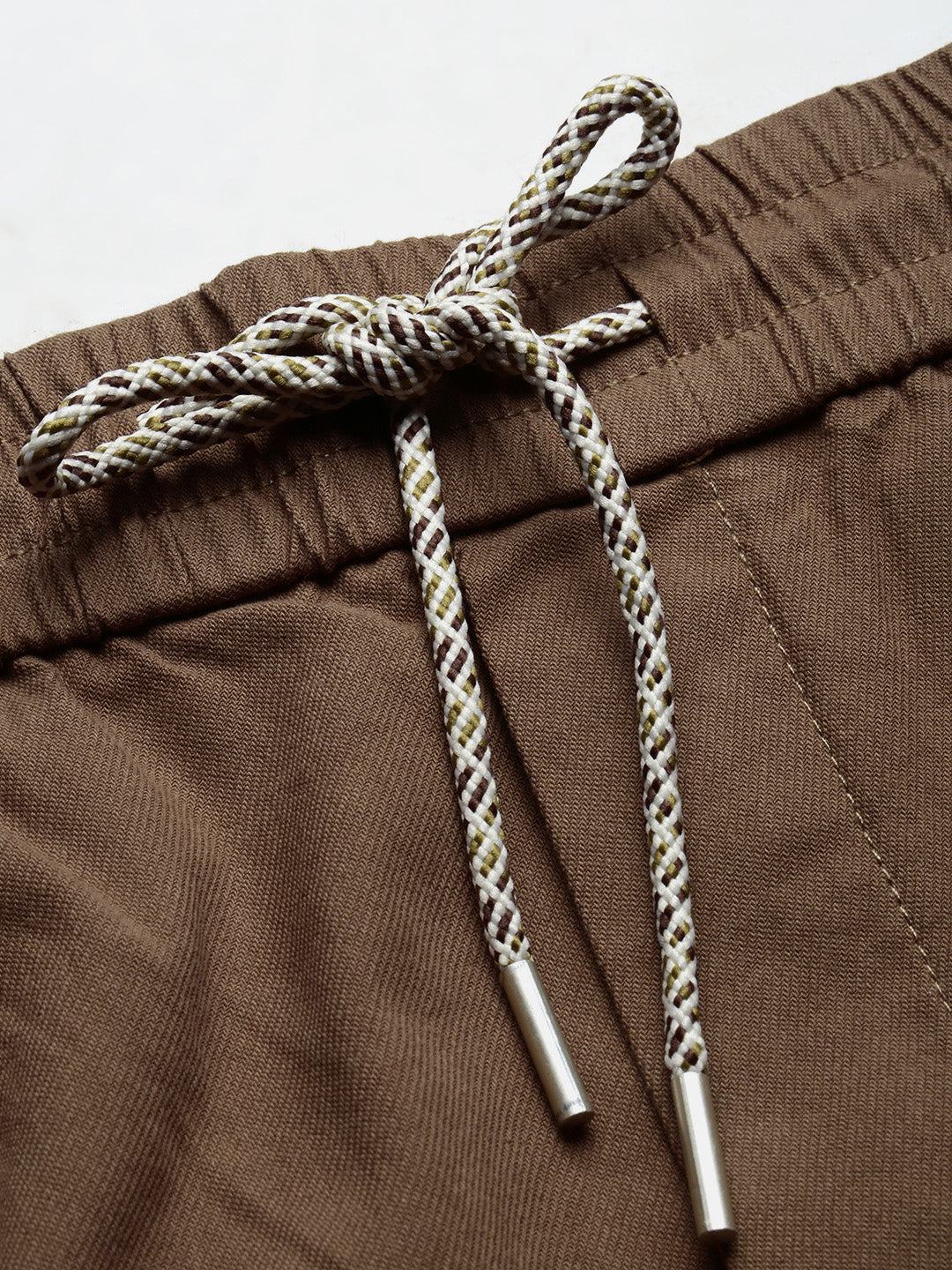 Men's Cotton Brown Relaxed Fit Trousers
