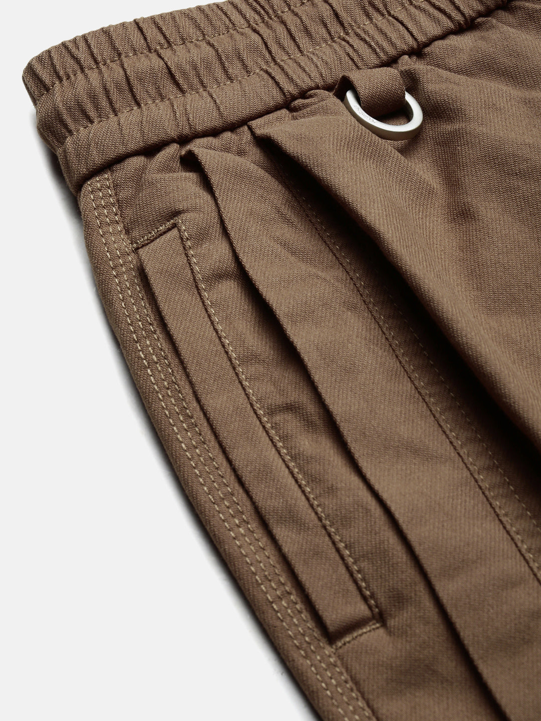 Men's Cotton Brown Relaxed Fit Trousers