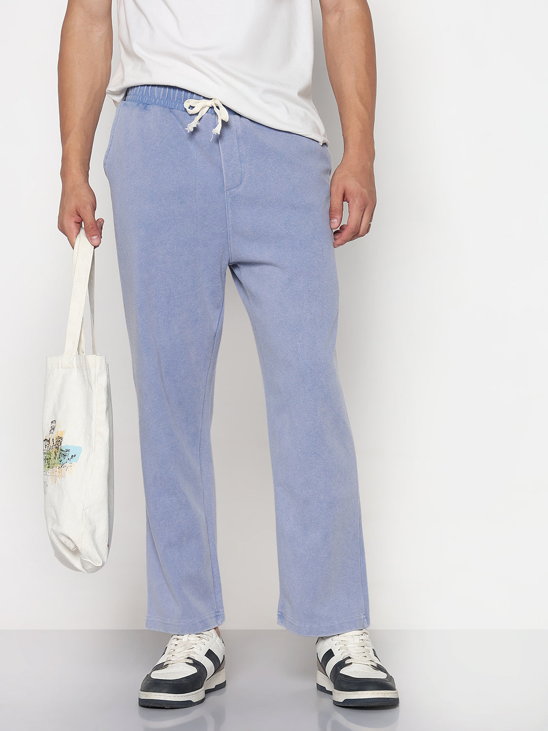 Men's Blue Relaxed Fit Trouser