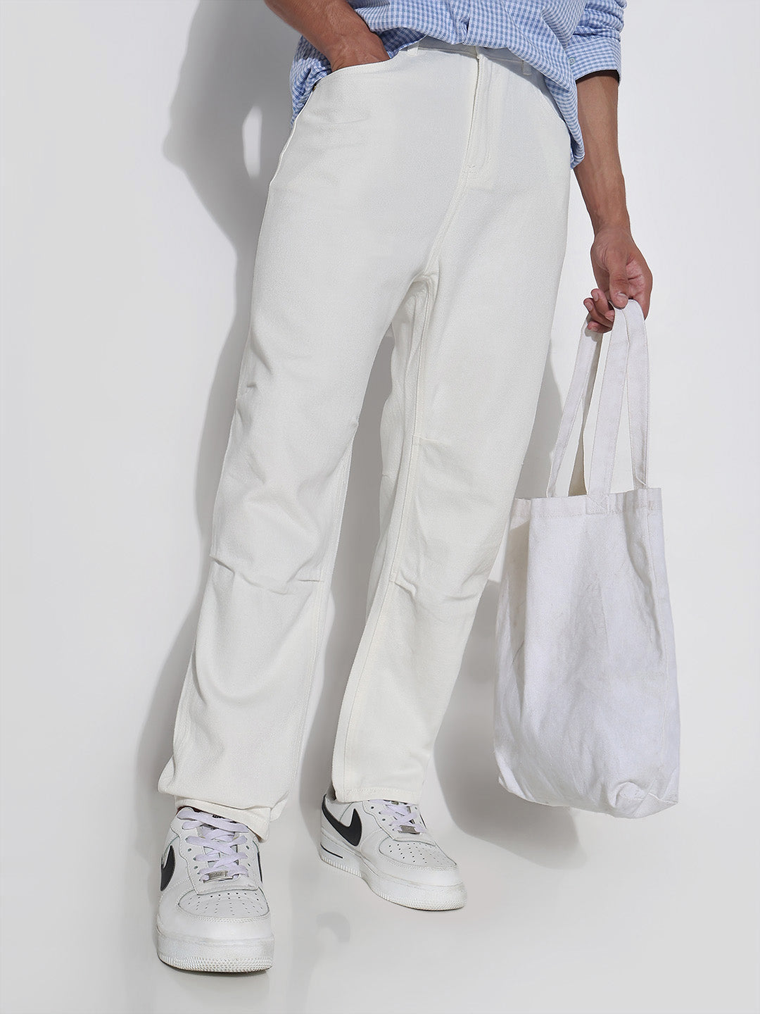 Men's White Straight Fit Jeans