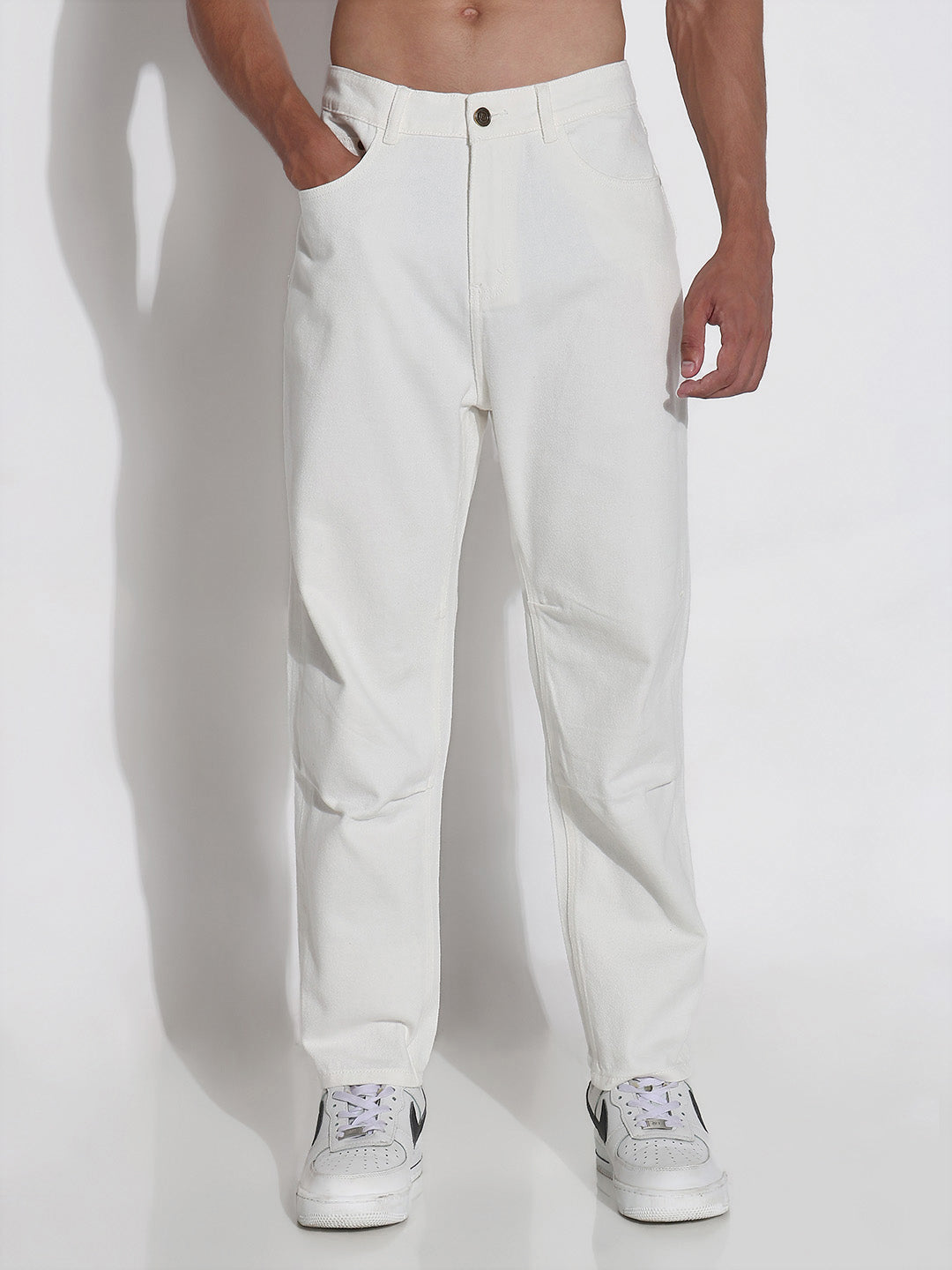 Men's White Straight Fit Jeans