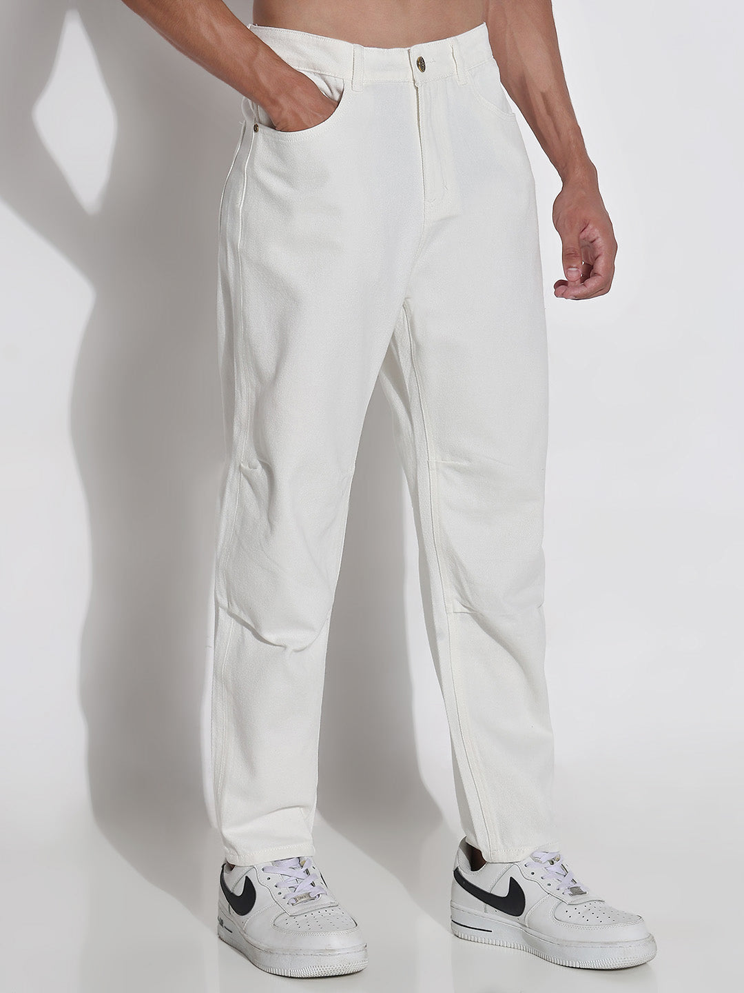 Men's White Straight Fit Jeans
