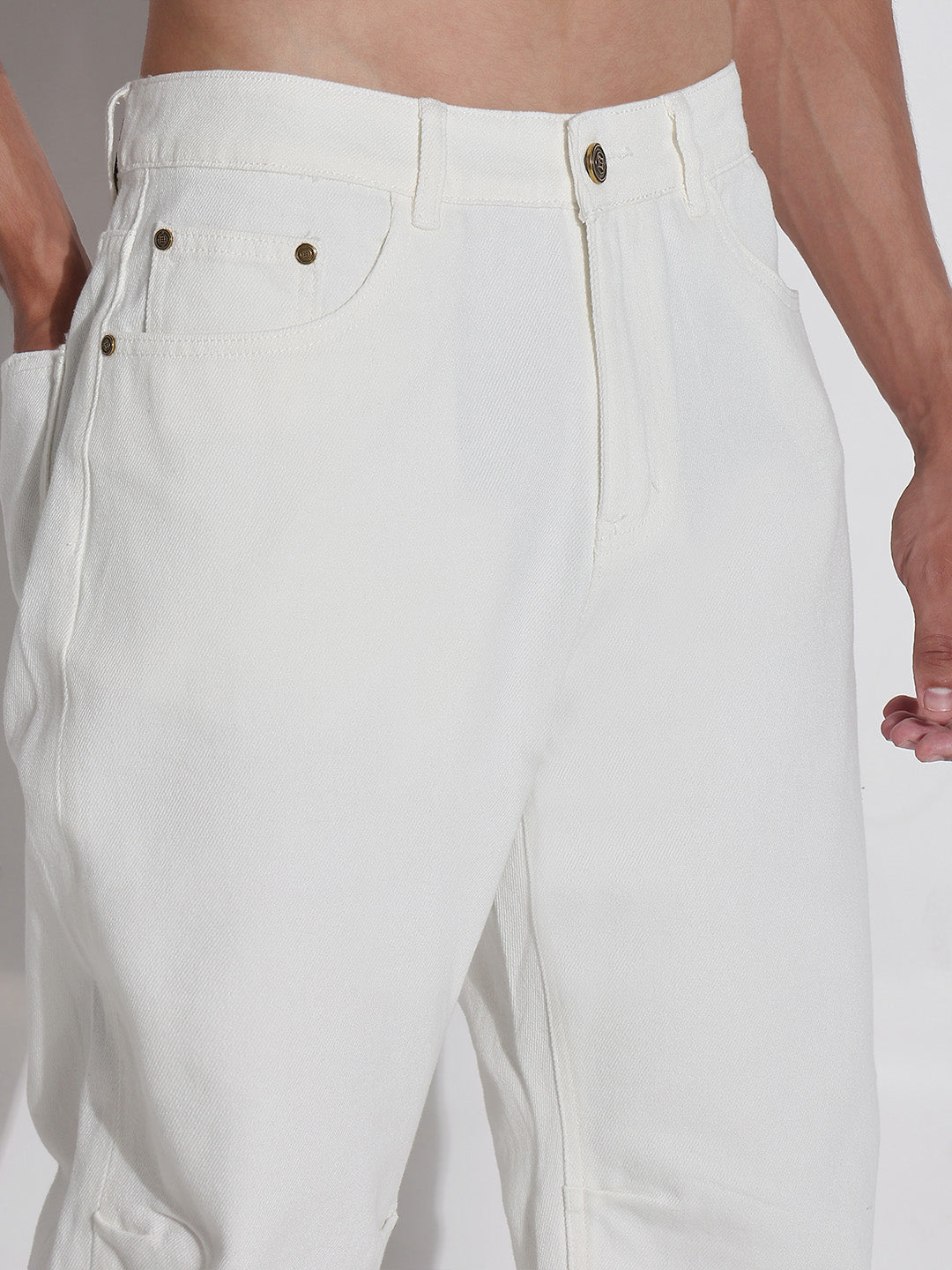 Men's White Straight Fit Jeans