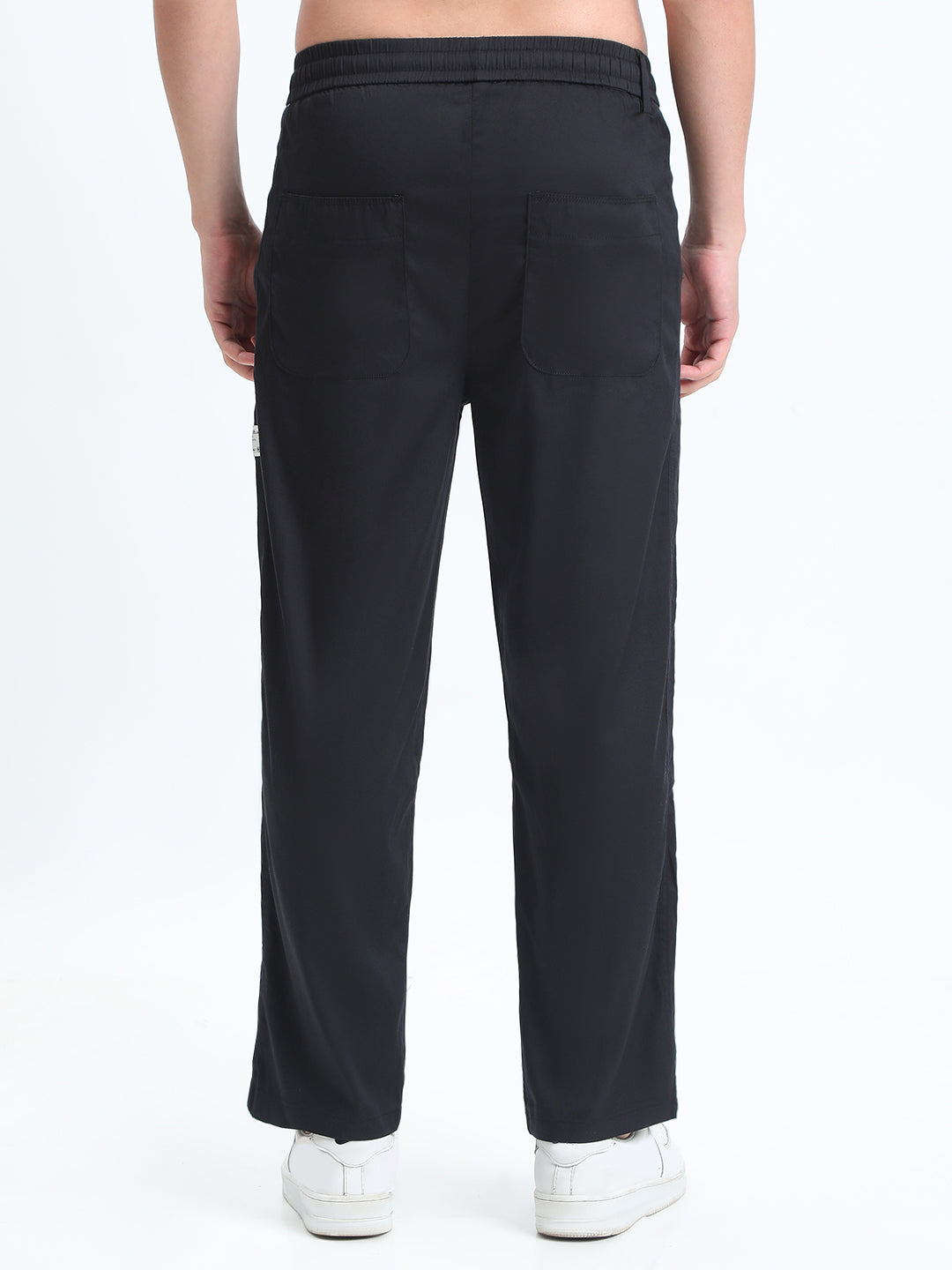 Men's Black Relaxed Fit Trousers