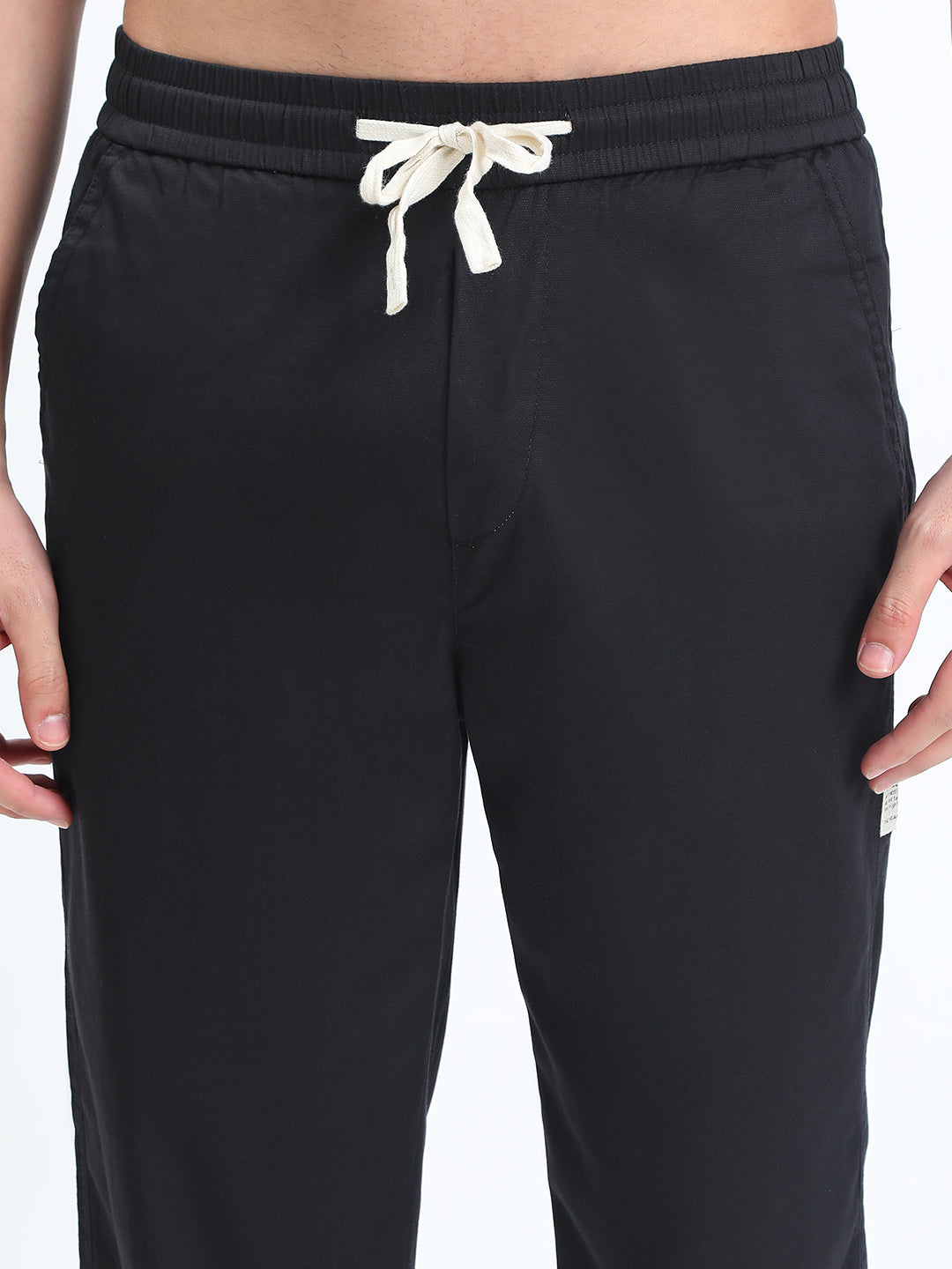 Men's Black Relaxed Fit Trousers