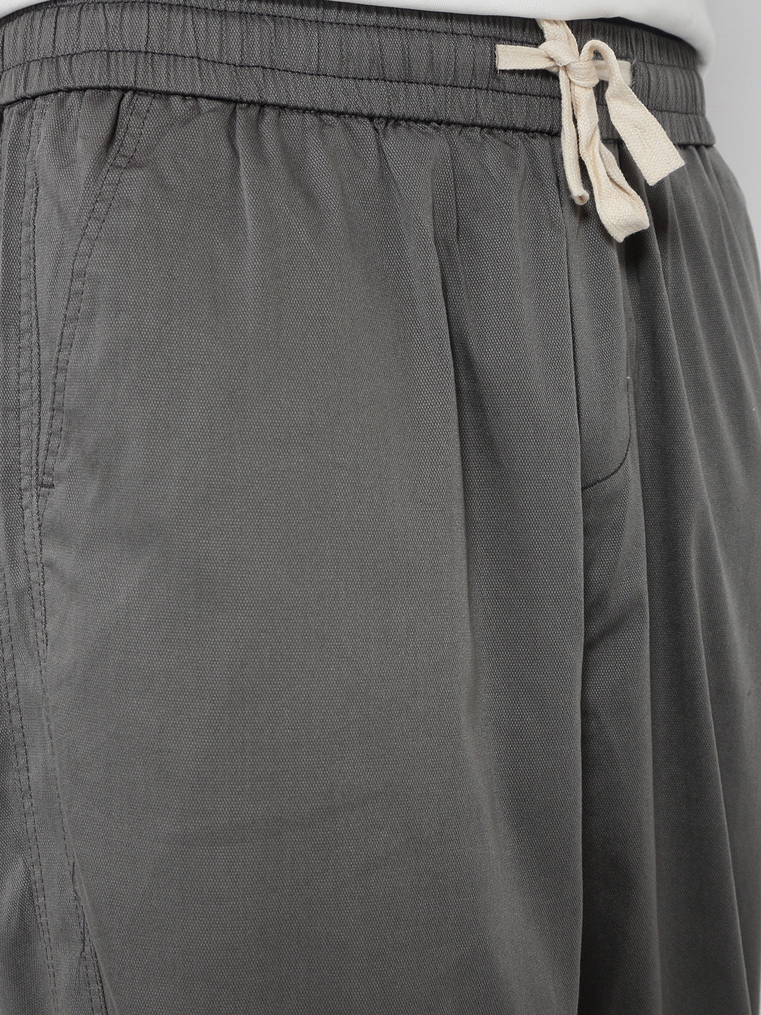 Men's Cotton Grey Relaxed Fit Trousers