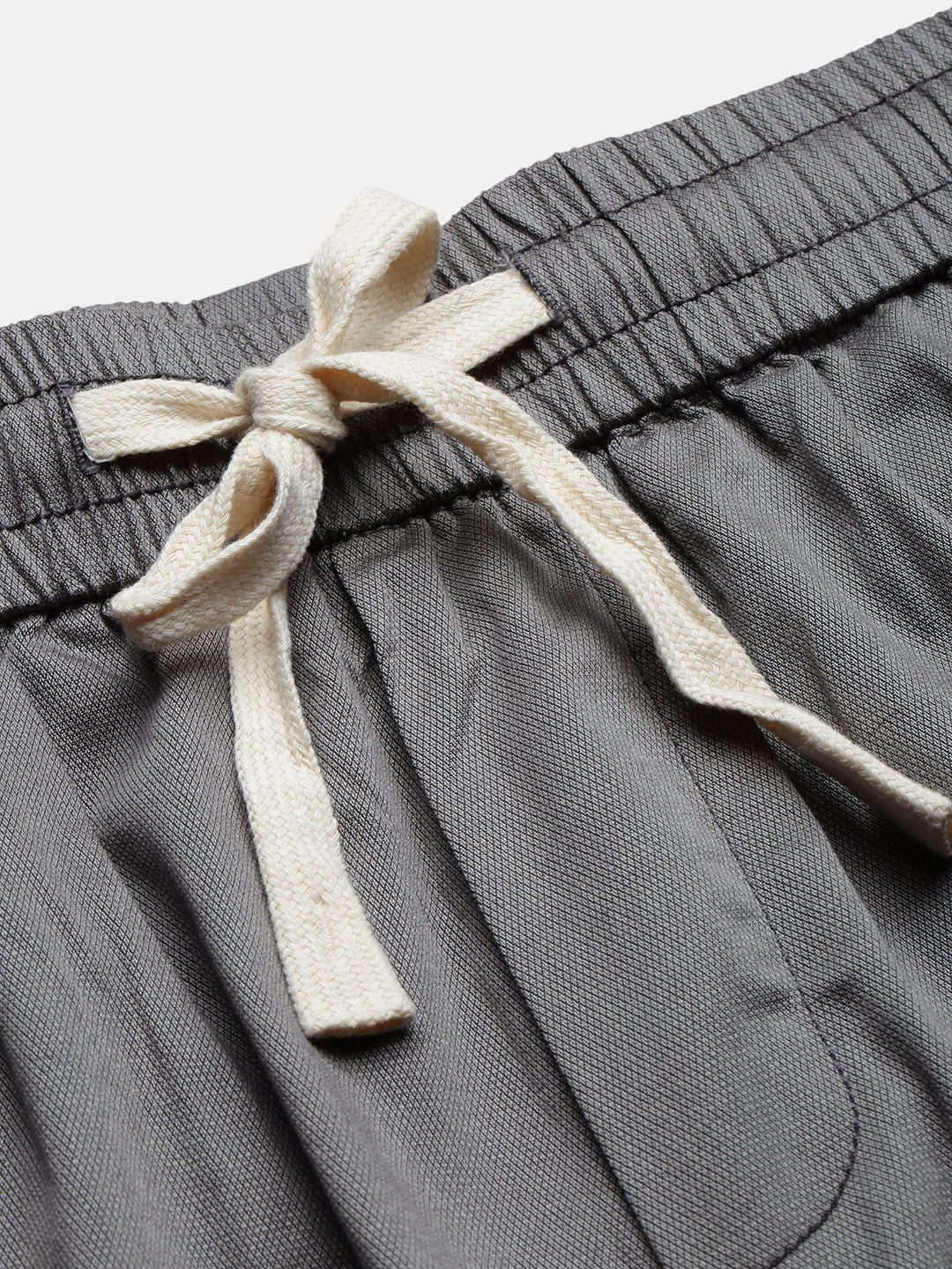 Men's Cotton Grey Relaxed Fit Trousers