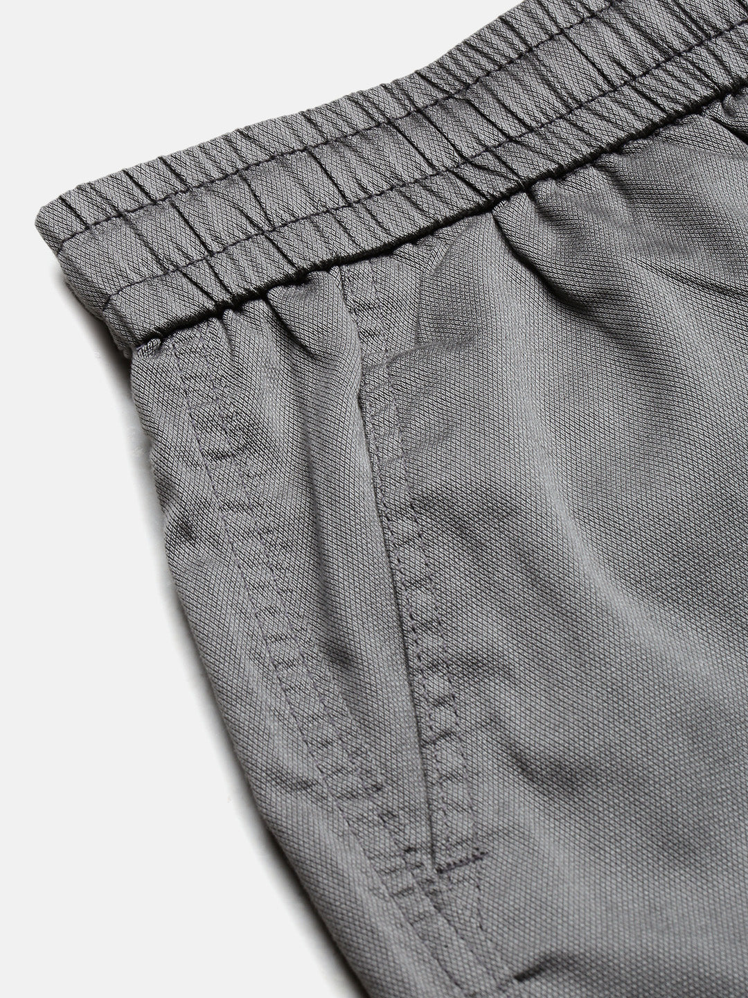 Men's Cotton Grey Relaxed Fit Trousers