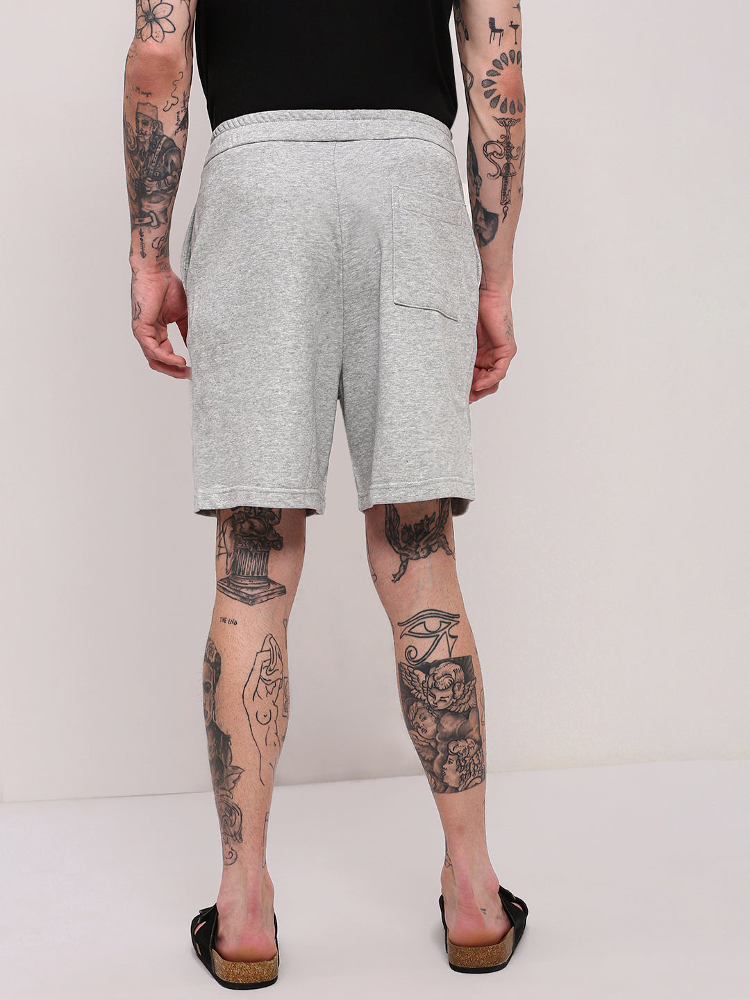 Men Grey Solid Shorts