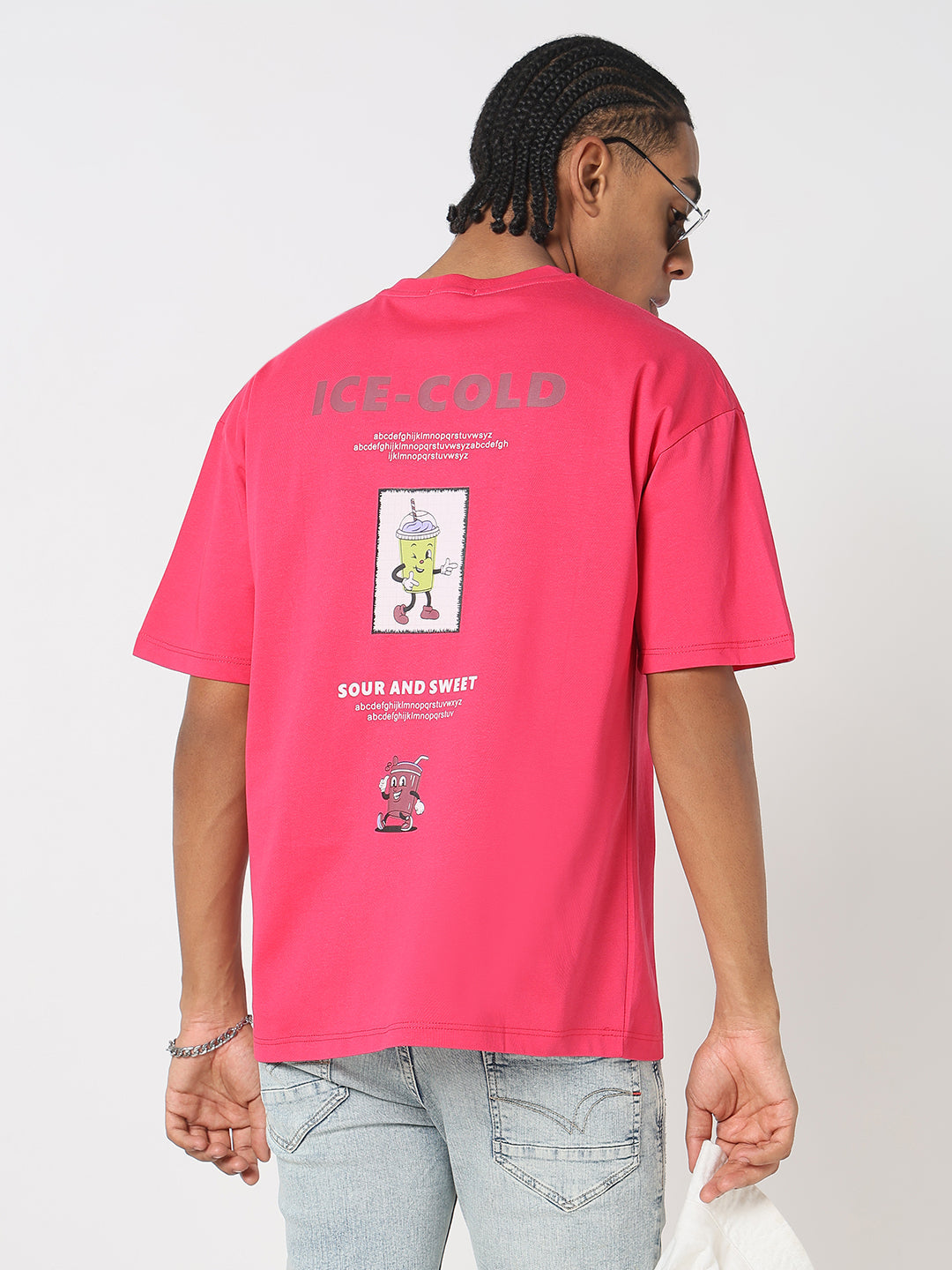 Men Casual Pink Ice Cold Graphic T-Shirt