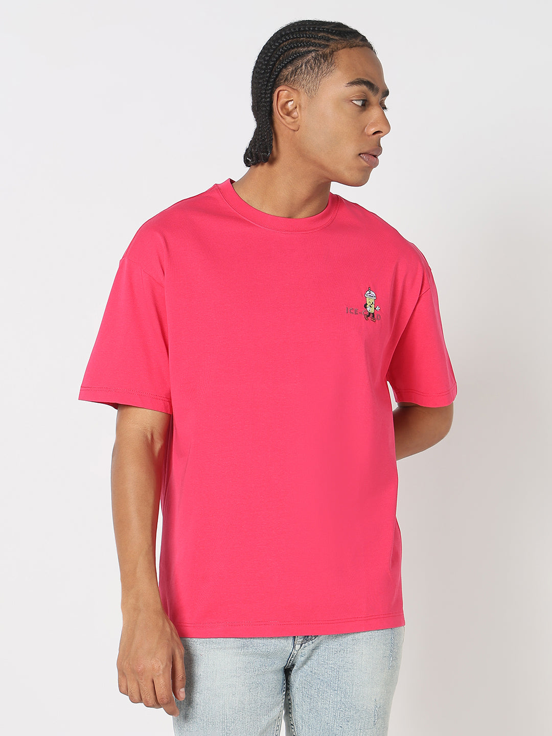 Men Casual Pink Ice Cold Graphic T-Shirt