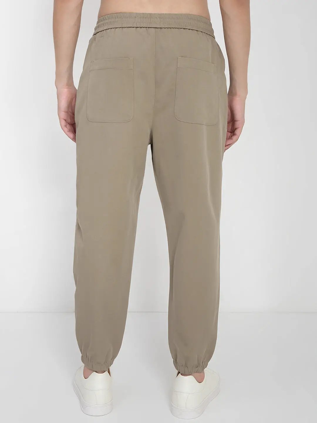 Men's Cotton Beige Relaxed Fit Joggers - from SHOWOFFFF