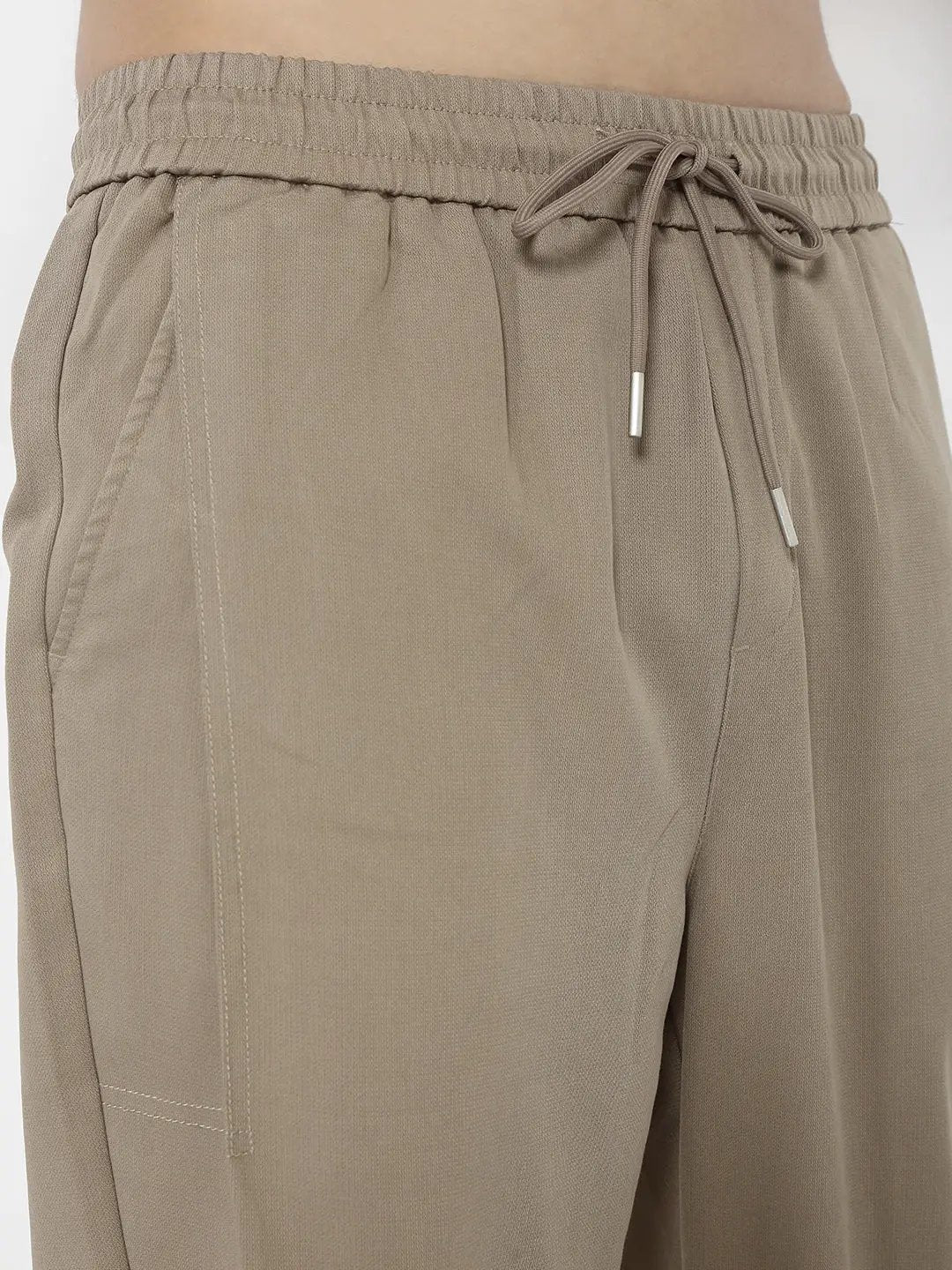 Men's Cotton Beige Relaxed Fit Joggers - from SHOWOFFFF