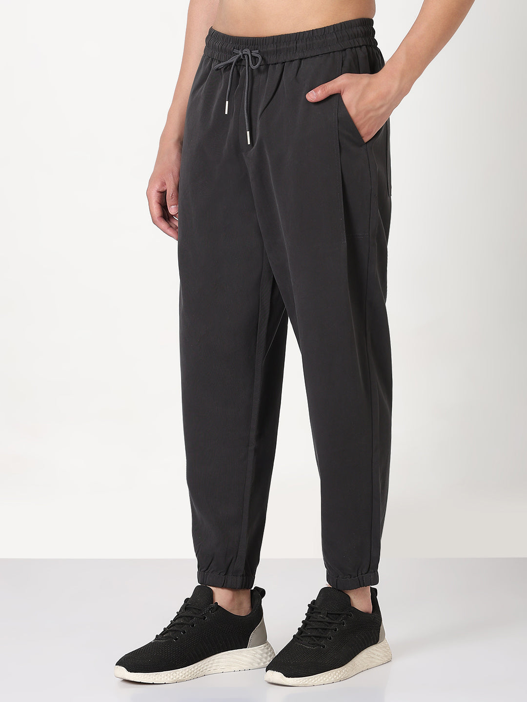 Men's Charcoal Solid Joggers